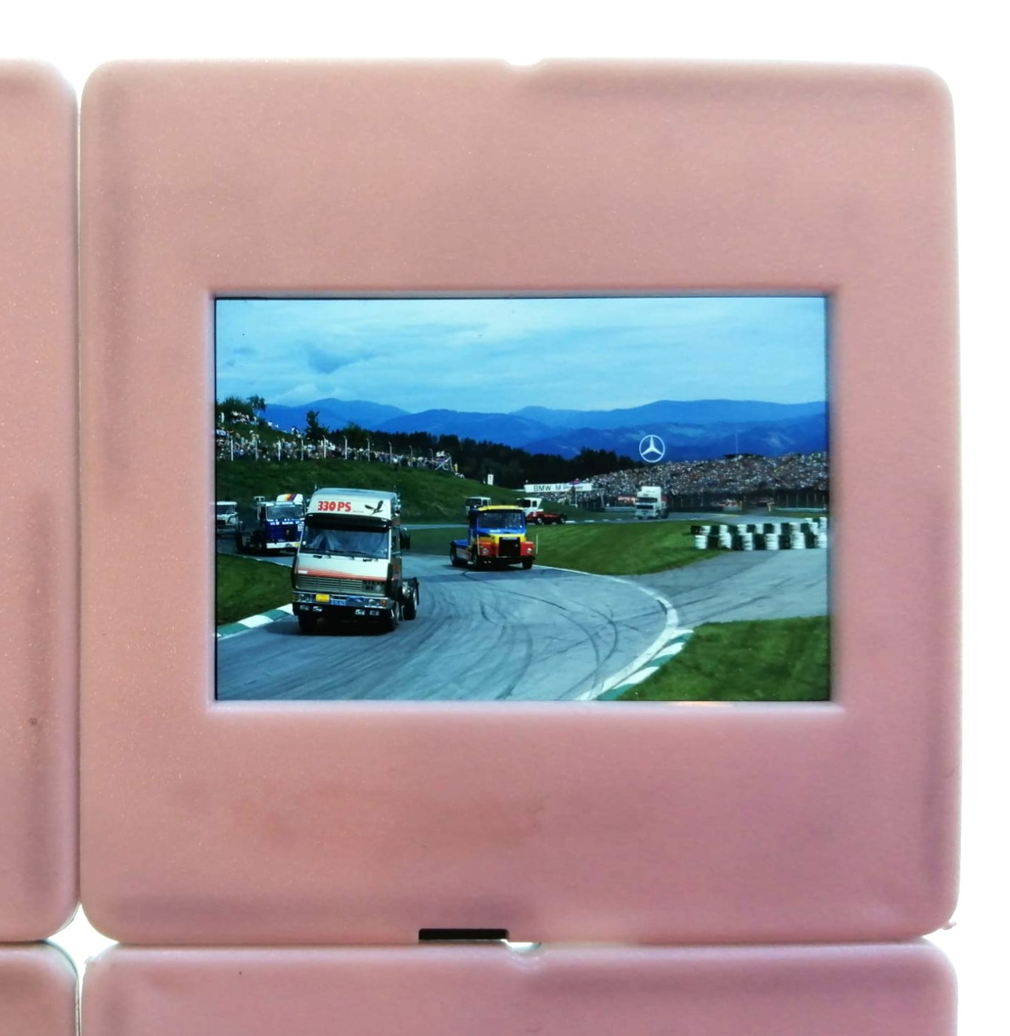 6 Stück alte Presse Foto DIAs, Truck Grand Prix Österreichring, 80er Jahre, LKW, Lastwagen, 5x5cm