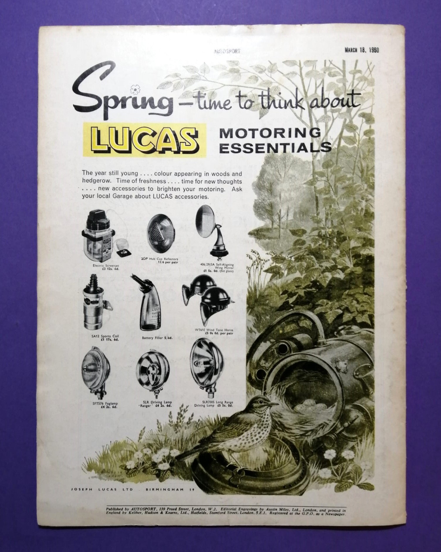 alte Zeitschrift Magazin Heft Autosport, 18. März 1960, Autosalon Genf, Motorsport,.. Englisch!