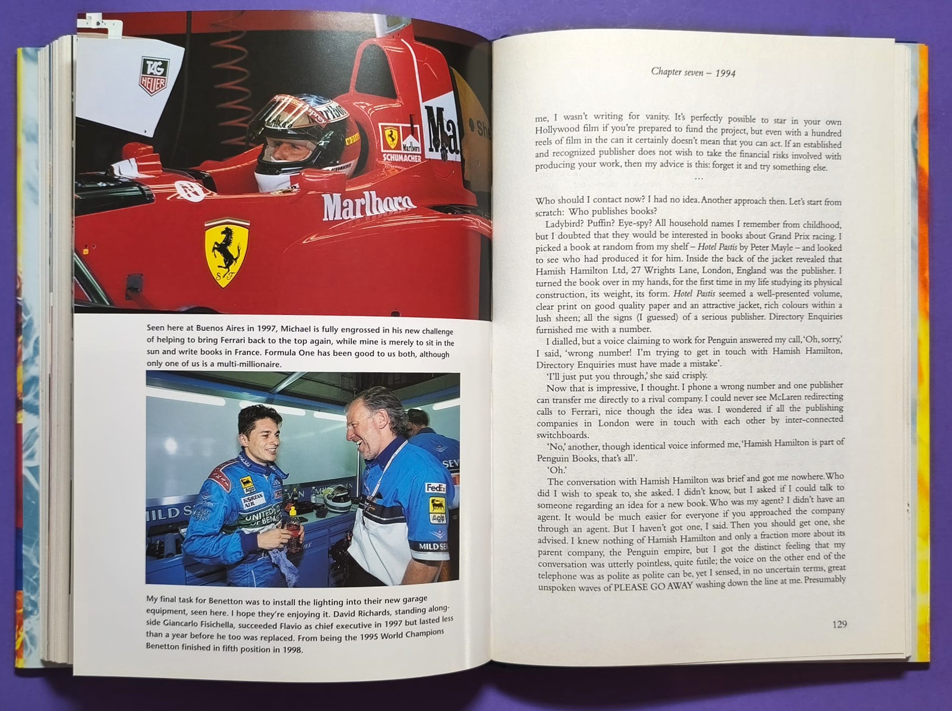 altes Buch, The Mechanics´s Tale, Life in the Pit Lanes of Formula One, Grand Prix 1988 bis 1996, Schumacher, Piquet, Benetton,..
