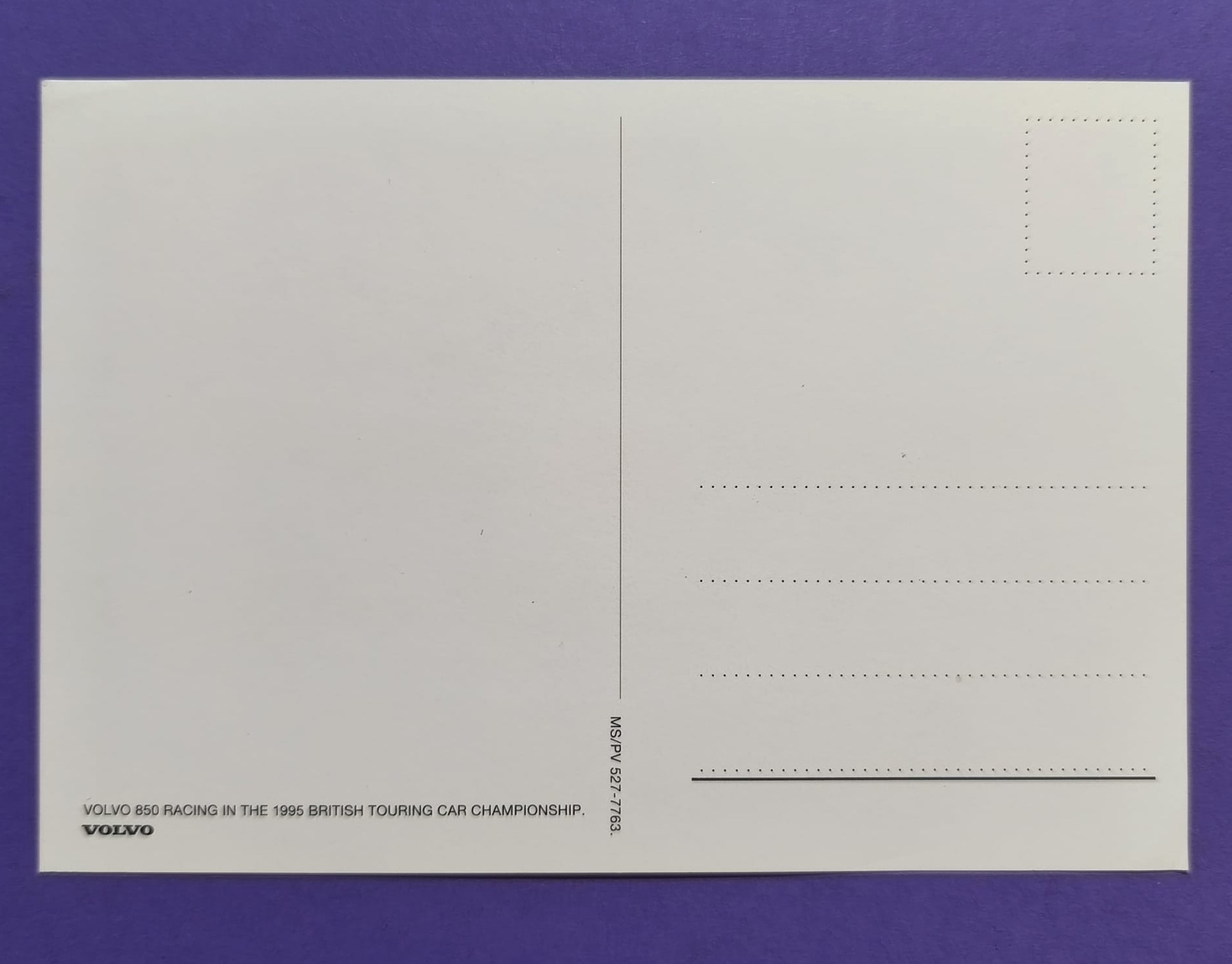 alte Postkarte Autogrammkarte, Volvo 850, Britische Tourenwagen Meisterschaft BTCC 1995, 11x16cm