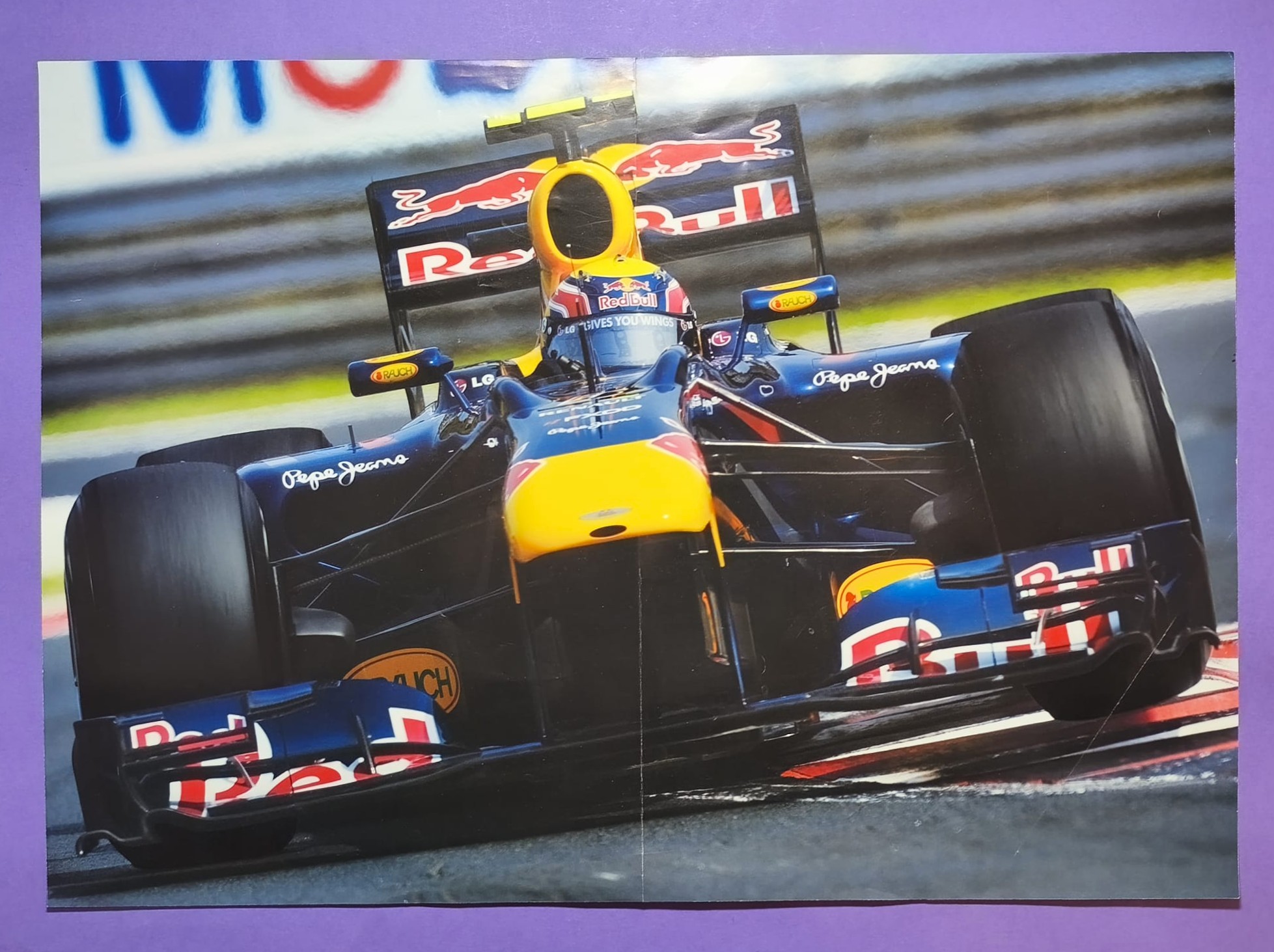 altes Poster Mark Webber, Red Bull Renault, Formel 1 Grand Prix 2011, 32x46cm