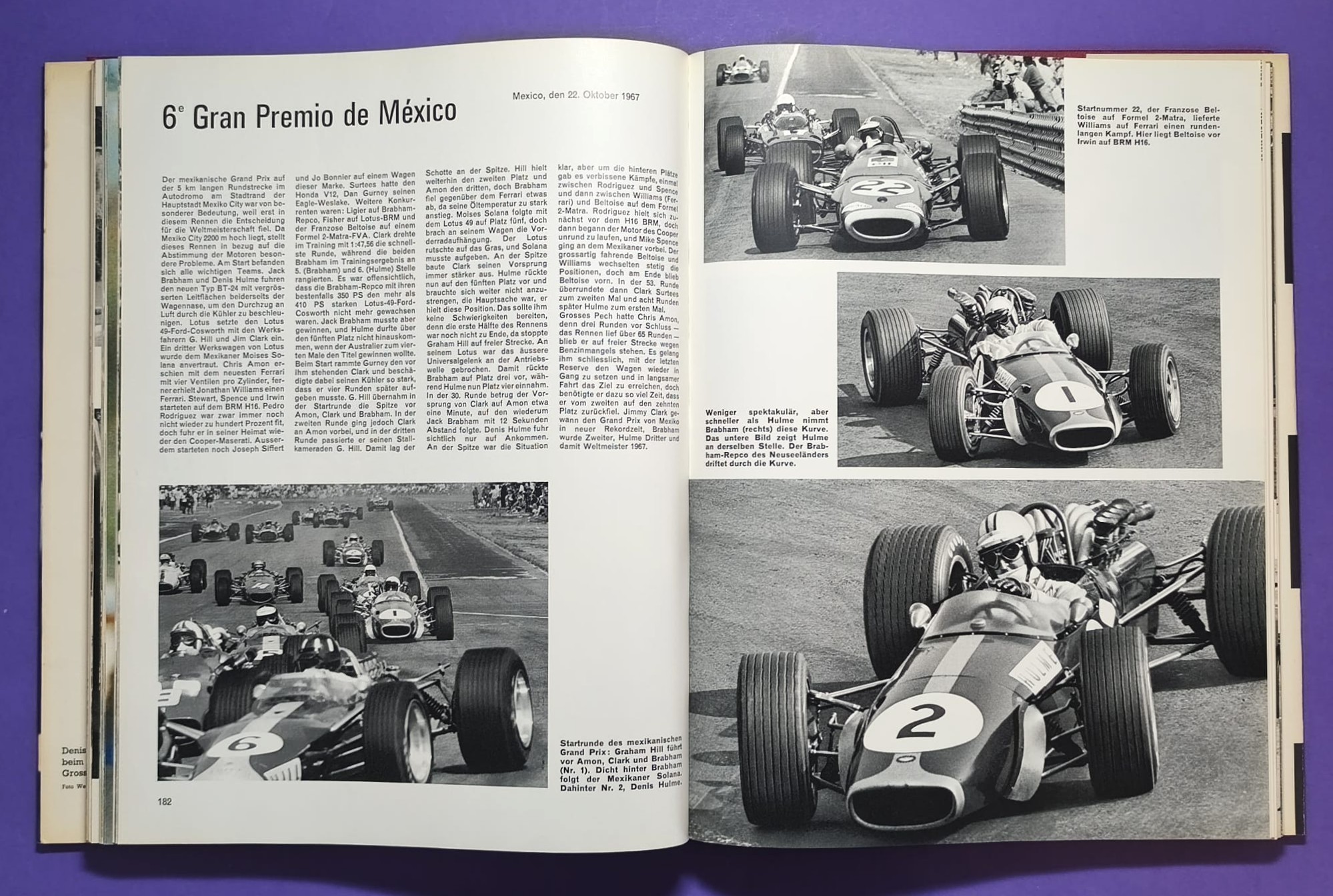 altes Buch, Auto Jahr 1967-1968, Nr. 15, Alfa, BMW, Lotus, Ferrari, Mini, Ford GT40.. Formel 1, LeMans, Rallye,.. Jochen Rindt, Brabham, Clark, Hill,..