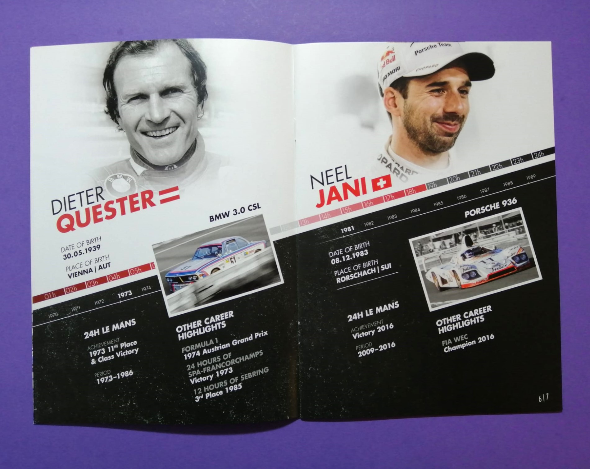 Programmheft, Legenden 24h LeMans, Porsche 917, 936, 962, 919, Audi, BMW, Ferrari, Bentley, Marko, Stuck,.. 15x21cm 