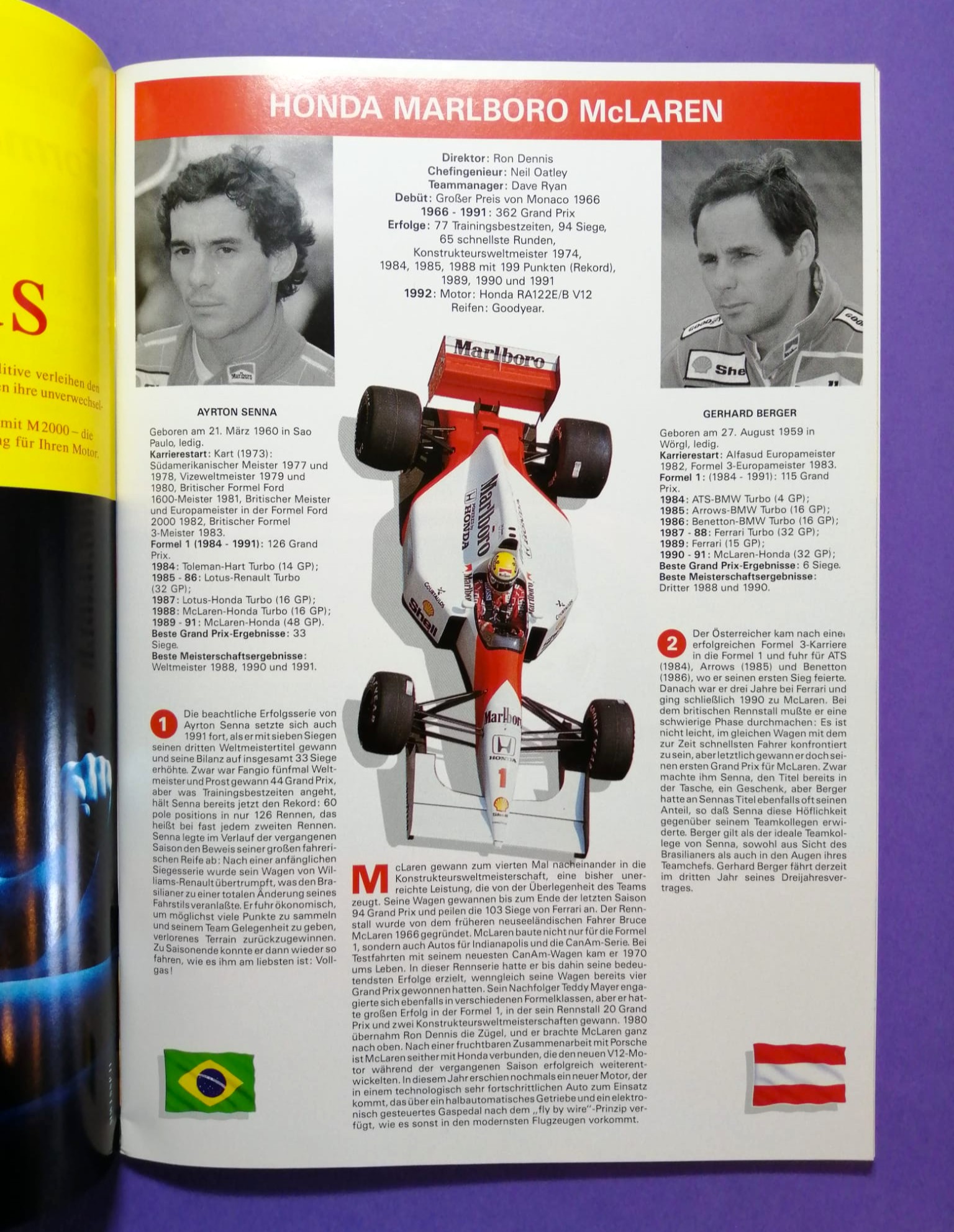 Offizielles Rennprogramm, Formel 1 Grand Prix Deutschland Hockenheimring 1992, Senna, Schumacher..