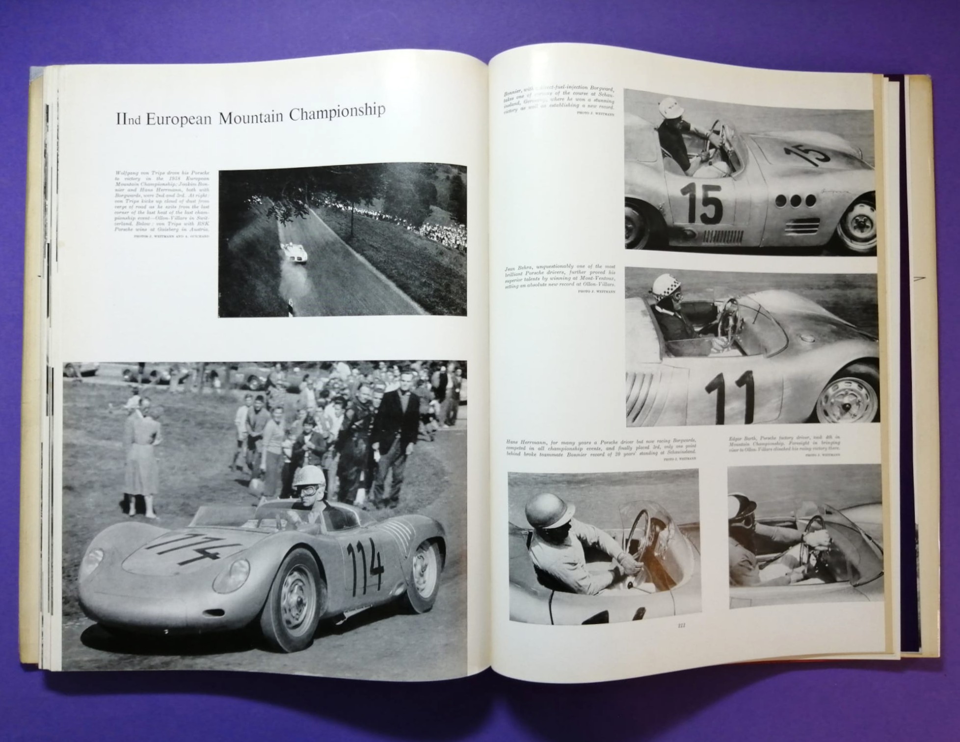 RARITÄT! sehr altes Buch, Automobile Year 1958-1959 Nr.6, Borgward, Porsche Spider,.. Formel 1, LeMans, Targa Florio,.. Brooks, Hailwood, Surtess,.. Aston Martin DBR1/300,.. ENGLISCH!