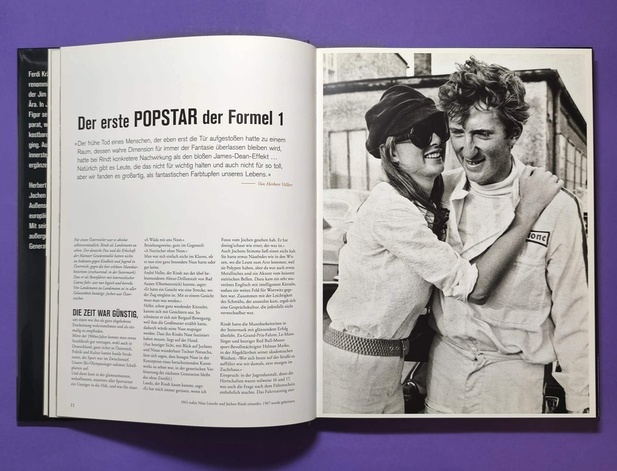 altes Buch, Jochen Rindt, Der erste Popstar der Formel 1, Grand Prix Weltmeister 1970, Gold Leaf Lotus72