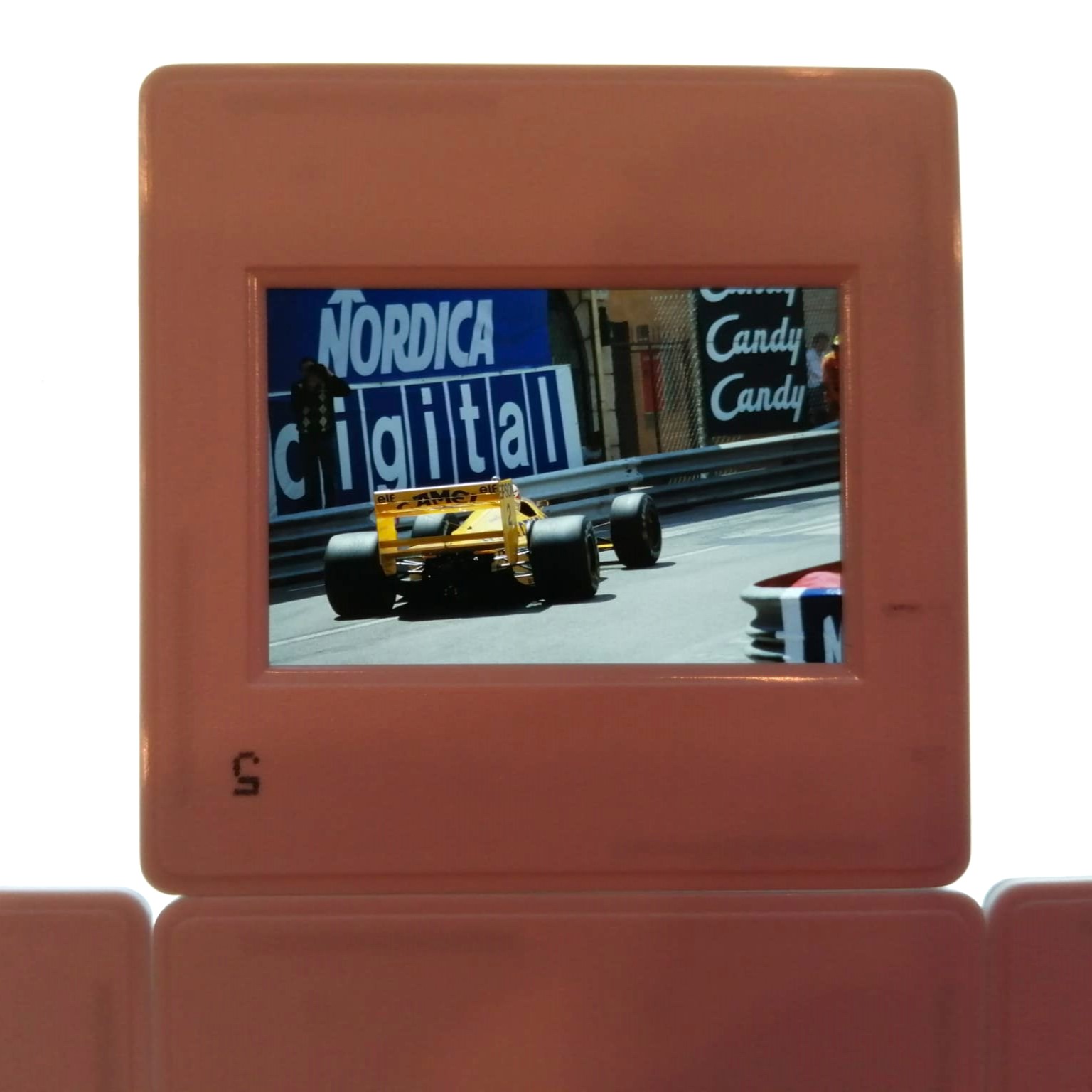 7 Stück alte Presse Foto DIAs, Formel 1 Grand Prix Monaco 1988, 5x5cm 