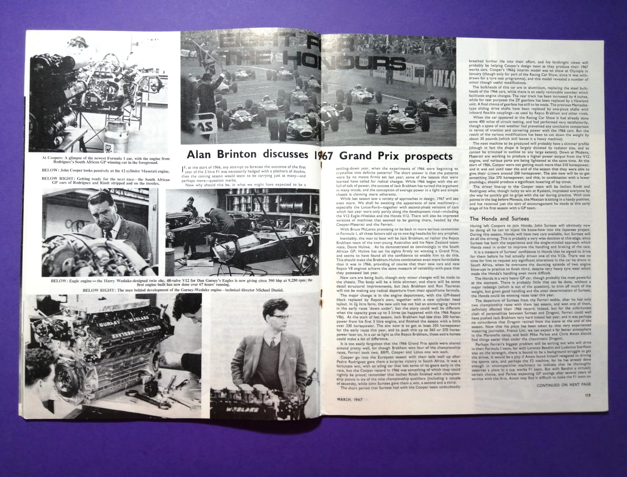 alte Zeitschrift Magazin Heft Motor Racing, 03/1967, Jochen Rindt, Cooper, Formel 1 Grand Prix, Englisch