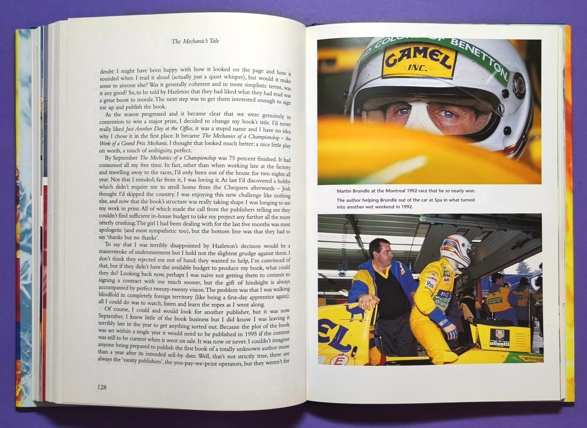 altes Buch, The Mechanics´s Tale, Life in the Pit Lanes of Formula One, Grand Prix 1988 bis 1996, Schumacher, Piquet, Benetton,..