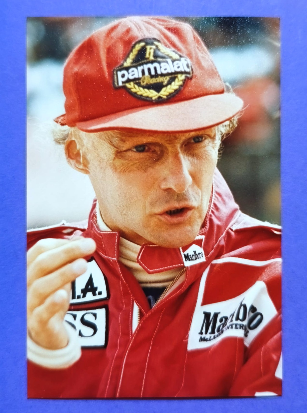 altes Pressefoto, Niki Lauda, McLaren TAG Turbo Porsche, Formel 1 Grand Prix Österreichring Zeltweg 1984, 9x13cm