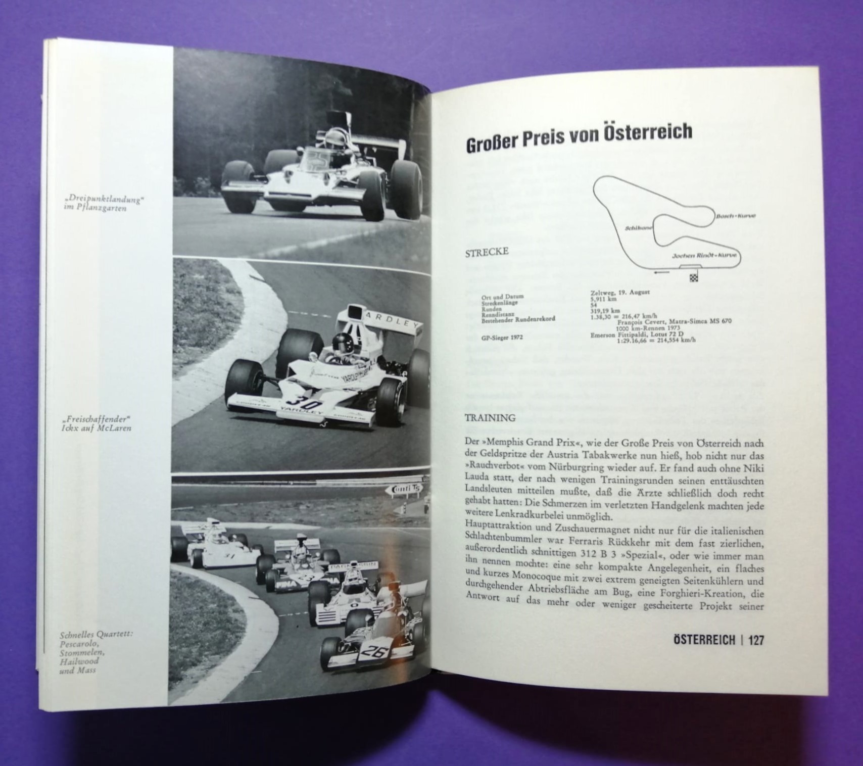 altes Buch Grand Prix 1973, Formel 1 Grand Prix Jahrbuch, Ulrich Schwab, Francois Cevert, Jackie Stewart, Tyrrell, Peterson Lotus, Hunt Hesketh,..