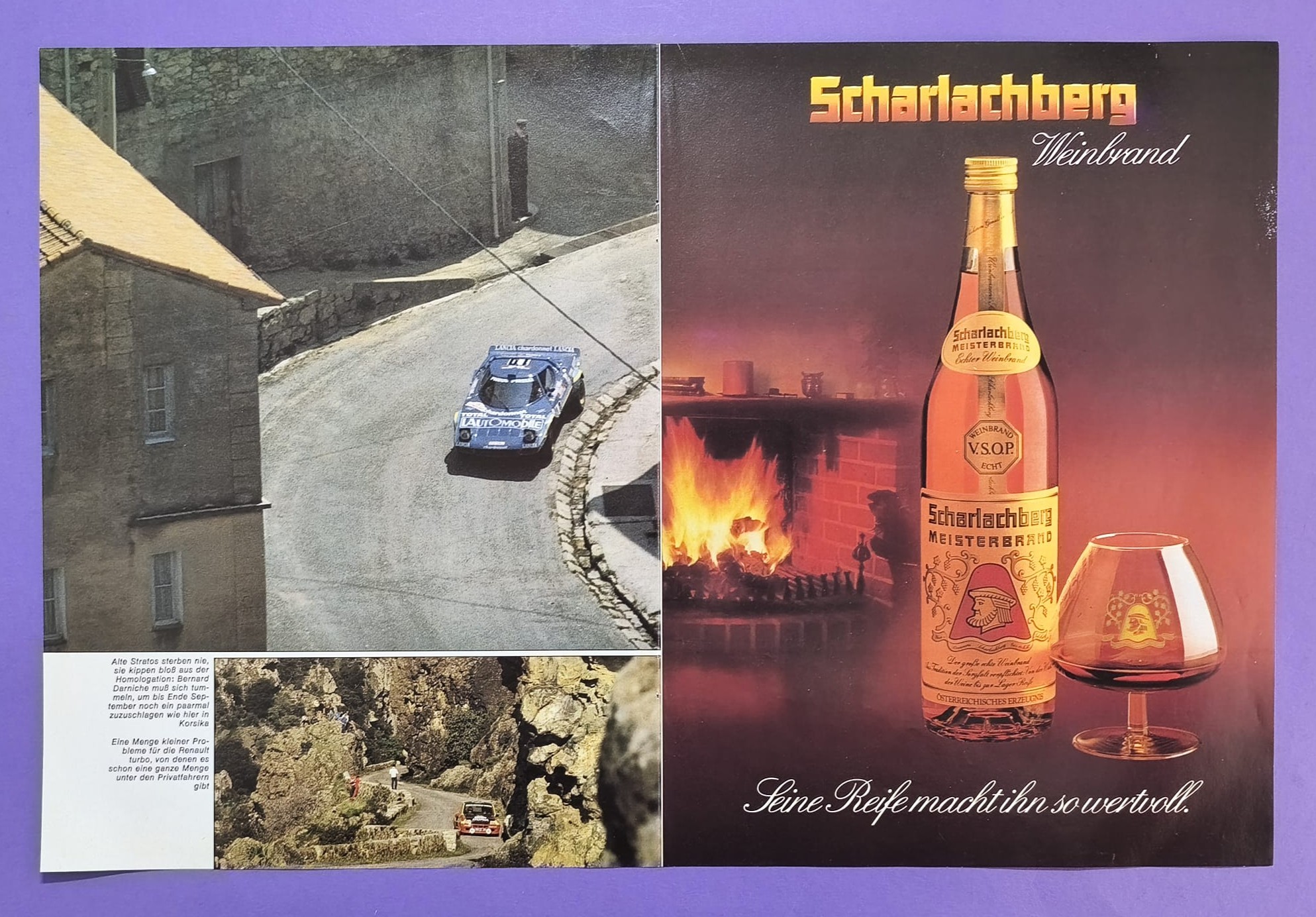 altes Poster, Ford Escort - Dieter-Karl Anton, VW Golf 1 - Herbert Breiteneder, Rallye Cross Melk Leruring 70er Jahre, 28x42cm