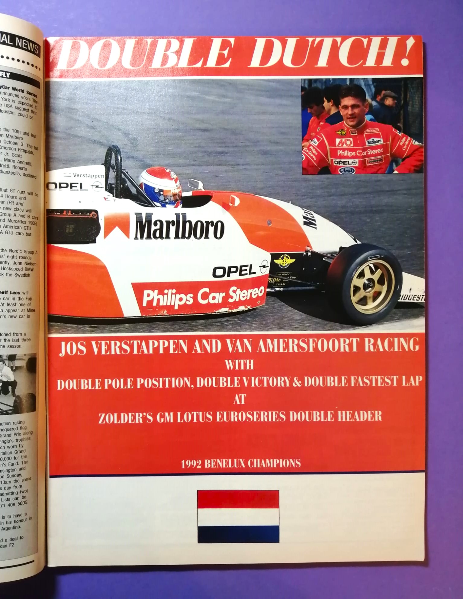 alte Zeitschrift Magazin Heft Autosport, 24. September 1992, Formel 1, Jos Verstappen, Formel 3, Van Amersfoort, Indy Car,.. Englisch