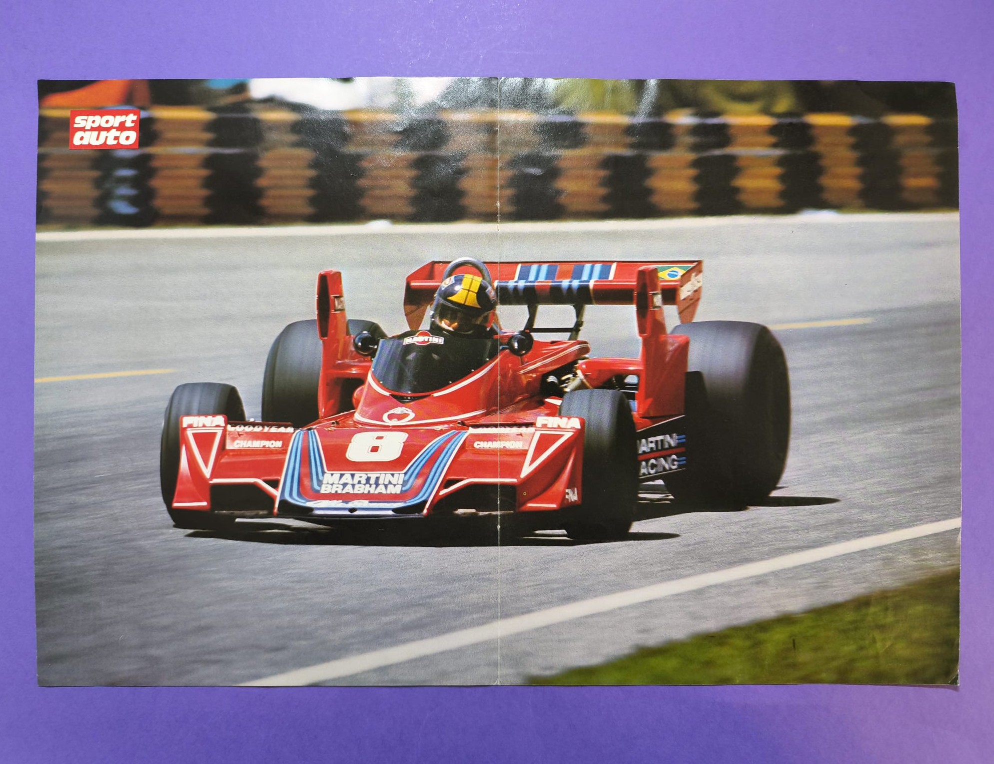 altes Poster, Carlos Pace, Martini Brabham Alfa Romeo, Formel 1 Grand Prix 1976, 28x42cm
