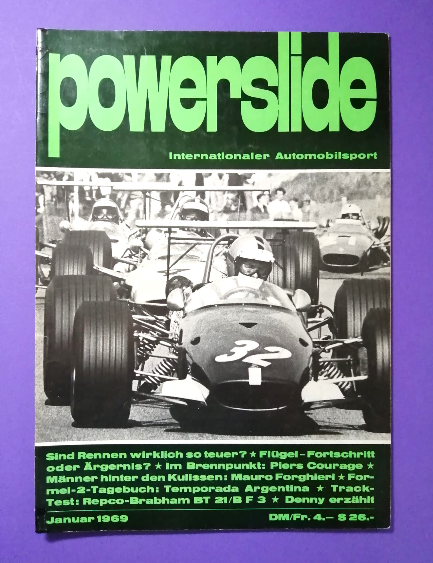 alte Zeitschrift Magazin Powerslide, 01/1969, mit Mittelposter