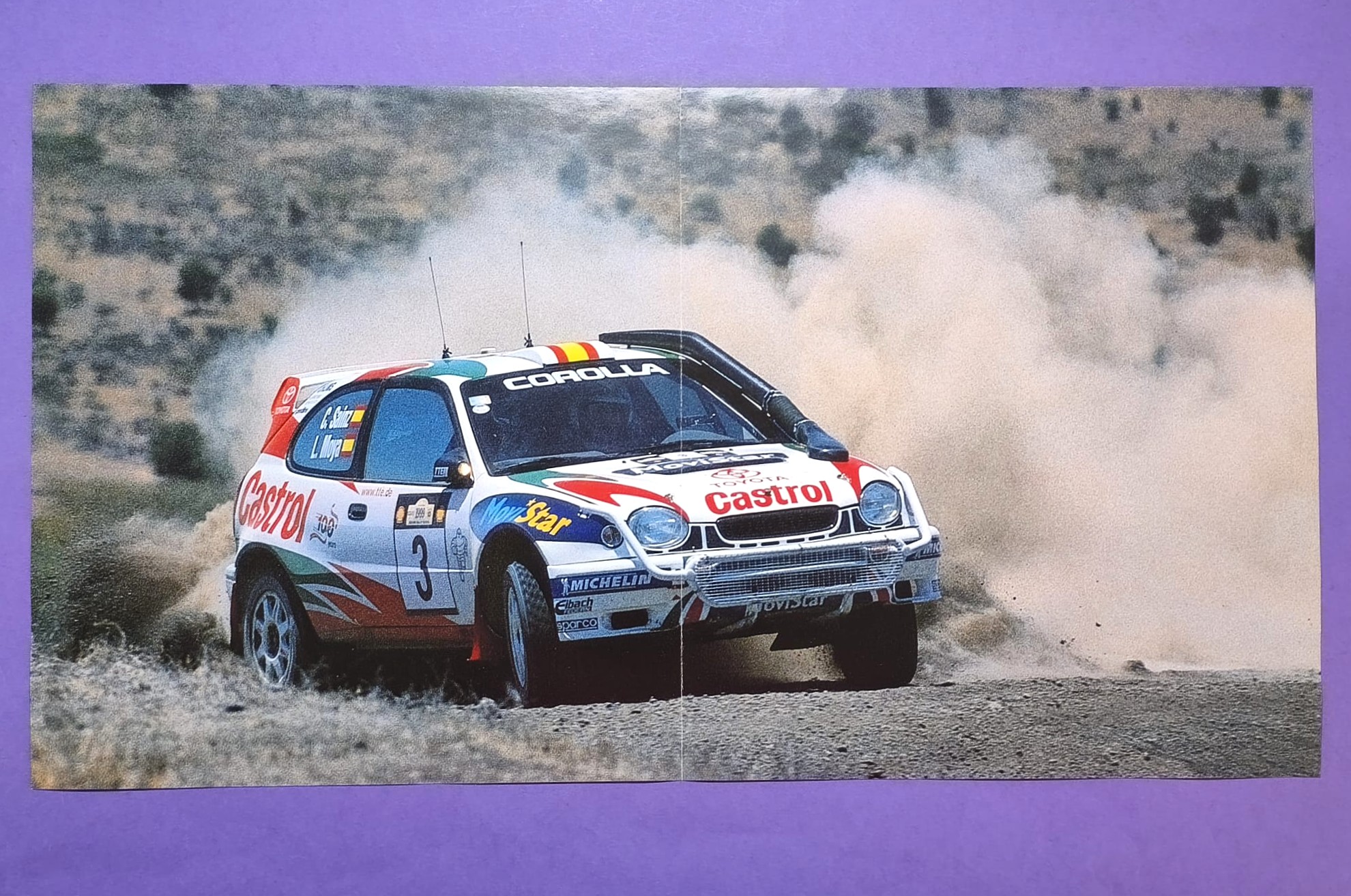 altes Poster, Toyota Corolla WRC, Rallye WM 1996, Carlos Sainz, 24x44cm