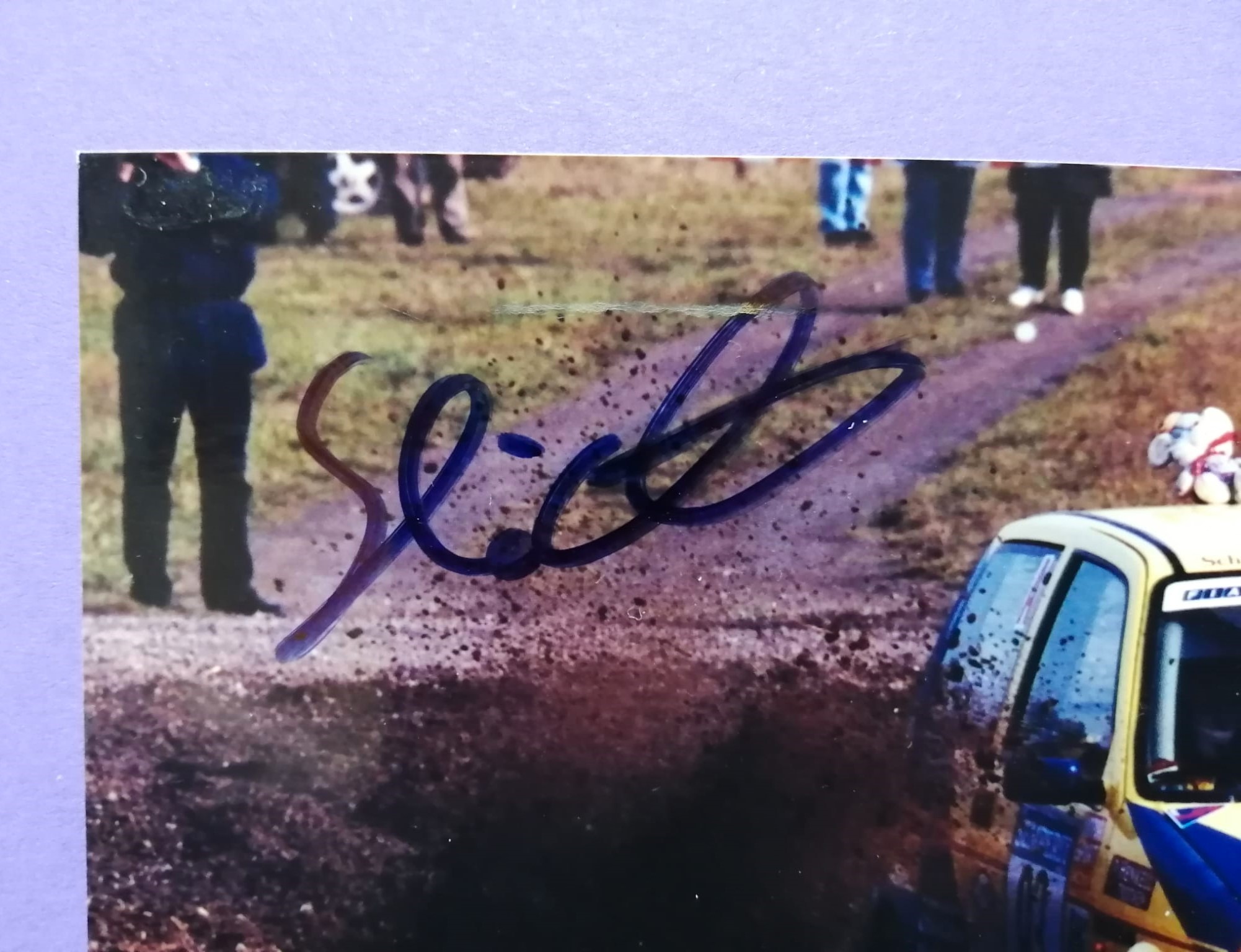 2 Original Autogramme, Michael, Kerstin Schmidt, Fiat Cinquecento, Semperit Rallye 1998, 99 altes Foto 9x13cm