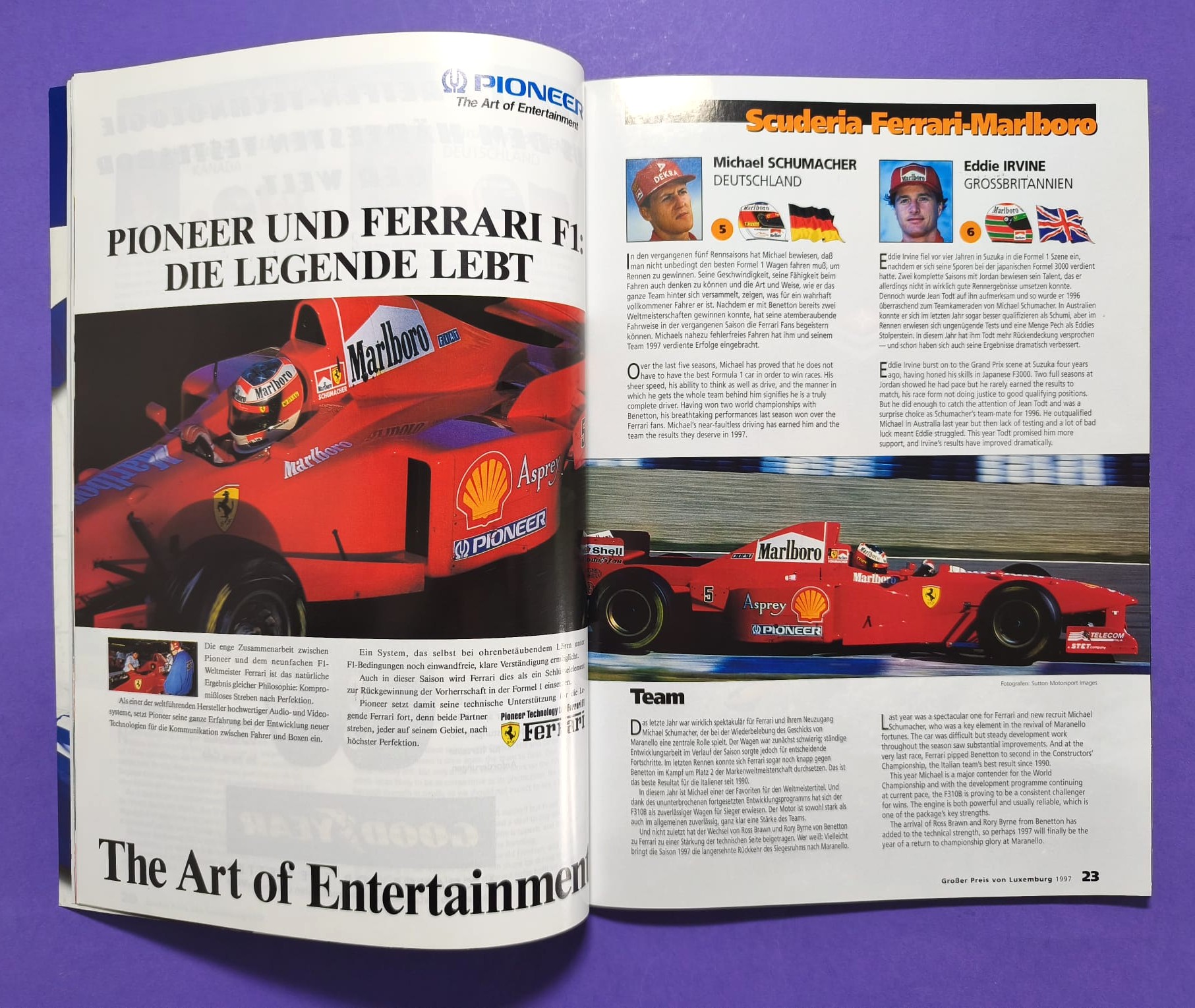Offizielles Rennprogramm, Formel 1 Grand Prix Europa Nürburgring 1997, Prost GP, Michael Schumacher Ferrari,..