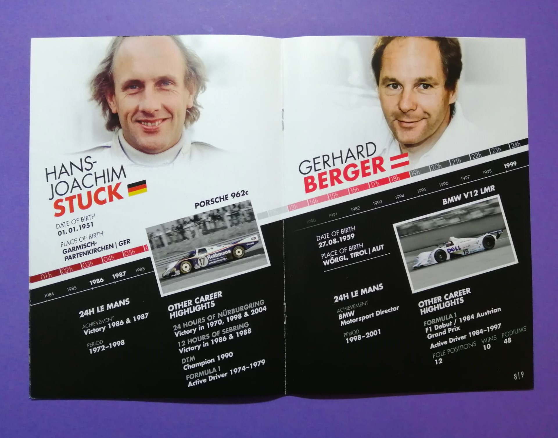 Programmheft, Legenden 24h LeMans, Porsche 917, 936, 962, 919, Audi, BMW, Ferrari, Bentley, Marko, Stuck,.. 15x21cm 