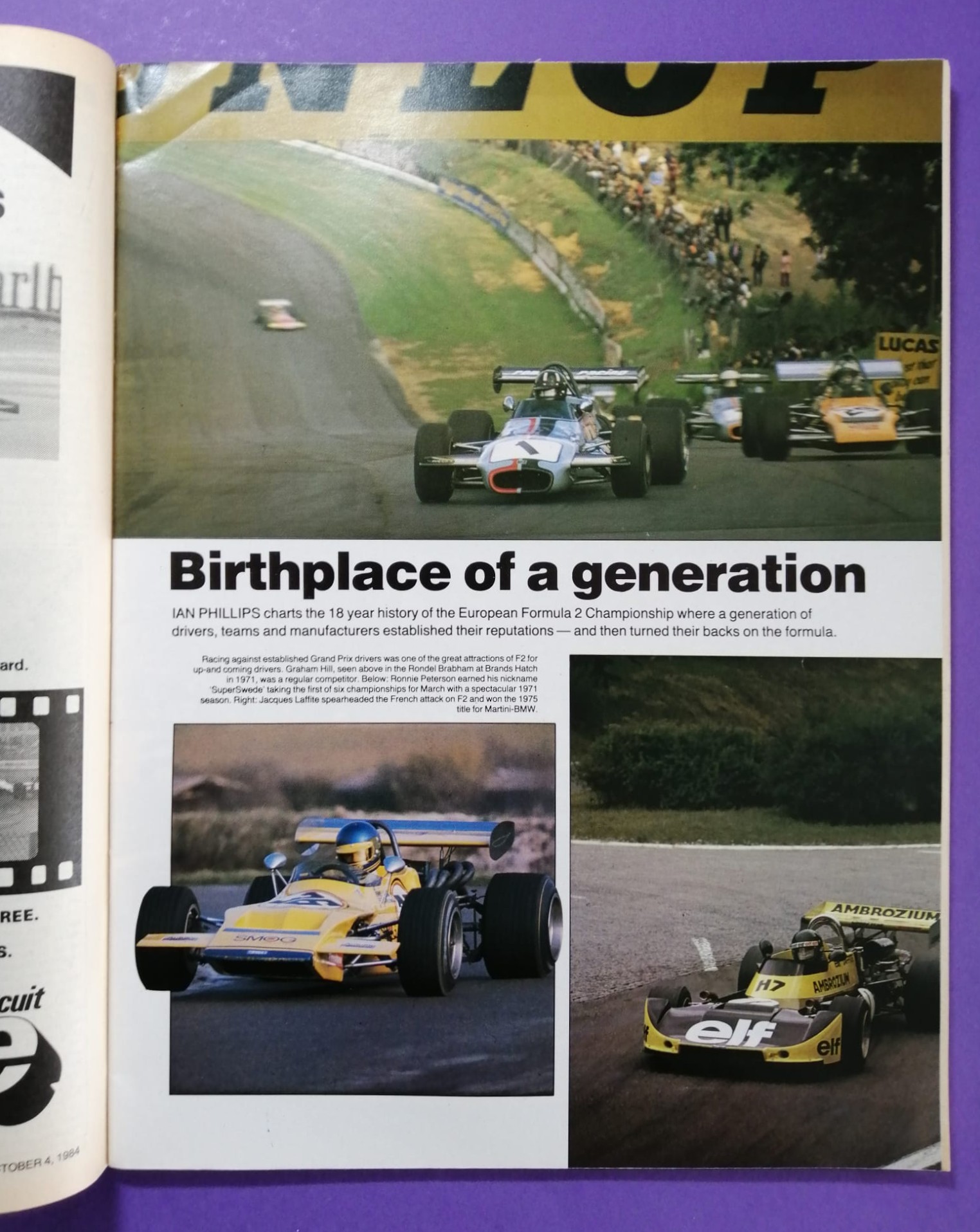 alte Zeitschrift Magazin Heft Autosport, 4. Oktober 1984, Stefan Bellof, Porsche 956, Sportwagen WM Fuji, Audi Quattro Rallye Cumbria,.. Englisch!