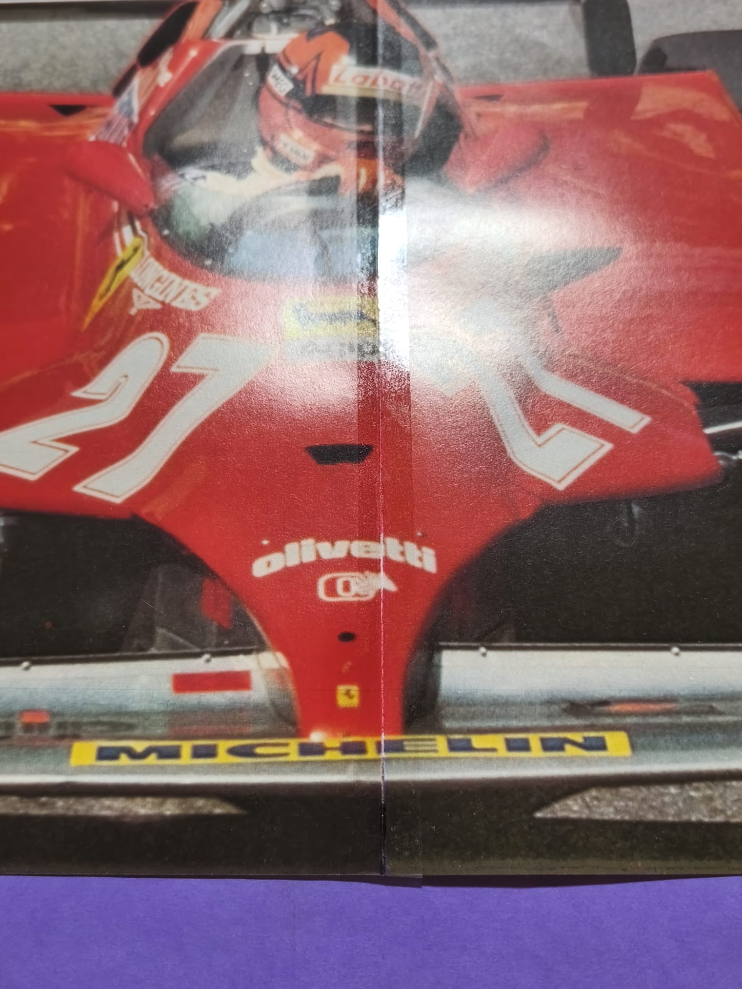 altes Poster, Gilles Villeneuve, Ferrari, Formel 1 Grand Prix 1981, 29x45cm