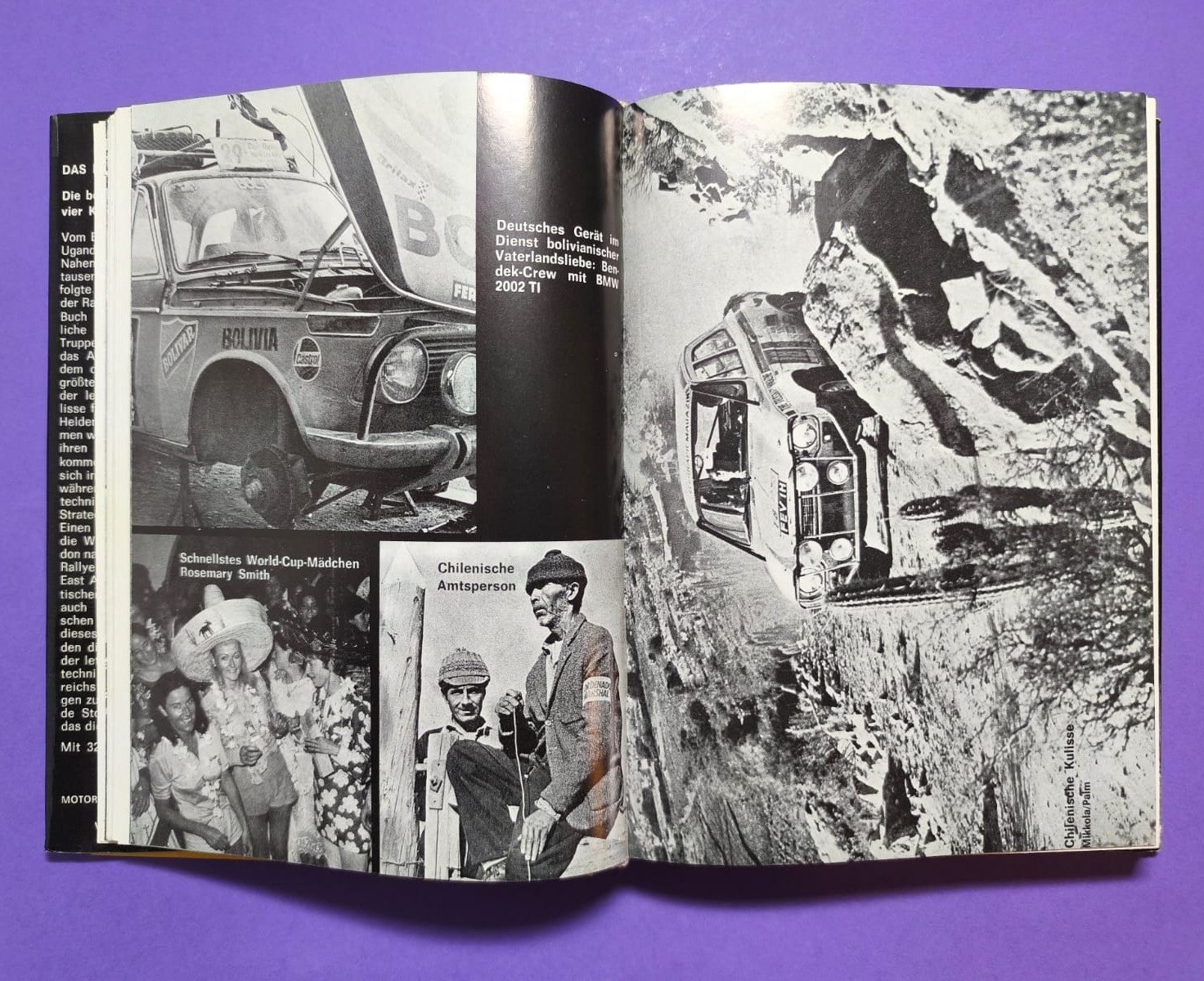  altes Buch, Das heiße Lenkrad, Die  besten Rallye-Stories aus vier Kontinenten 1971, Ford, Saab, Porsche,..