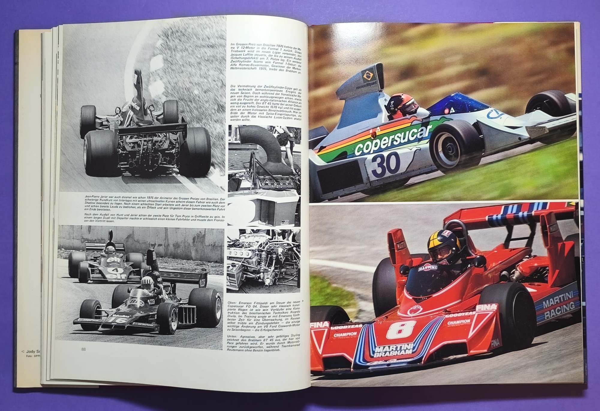 altes Buch, Auto Jahr 1976-1977, Nr. 24, Alfa Sud, Fiat Abarth 131, Lancia Stratos,.. Formel 1, LeMans, Rallye, Tourenwagen WM,.. BMW, 6 Rad Tyrrell, Niki Lauda Ferrari, Lotus, Porsche,..