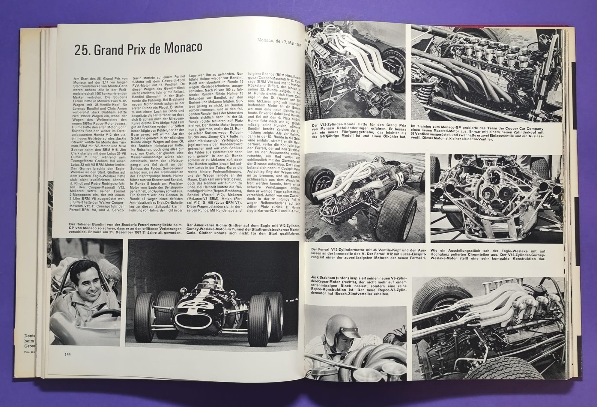 altes Buch, Auto Jahr 1967-1968, Nr. 15, Alfa, BMW, Lotus, Ferrari, Mini, Ford GT40.. Formel 1, LeMans, Rallye,.. Jochen Rindt, Brabham, Clark, Hill,..