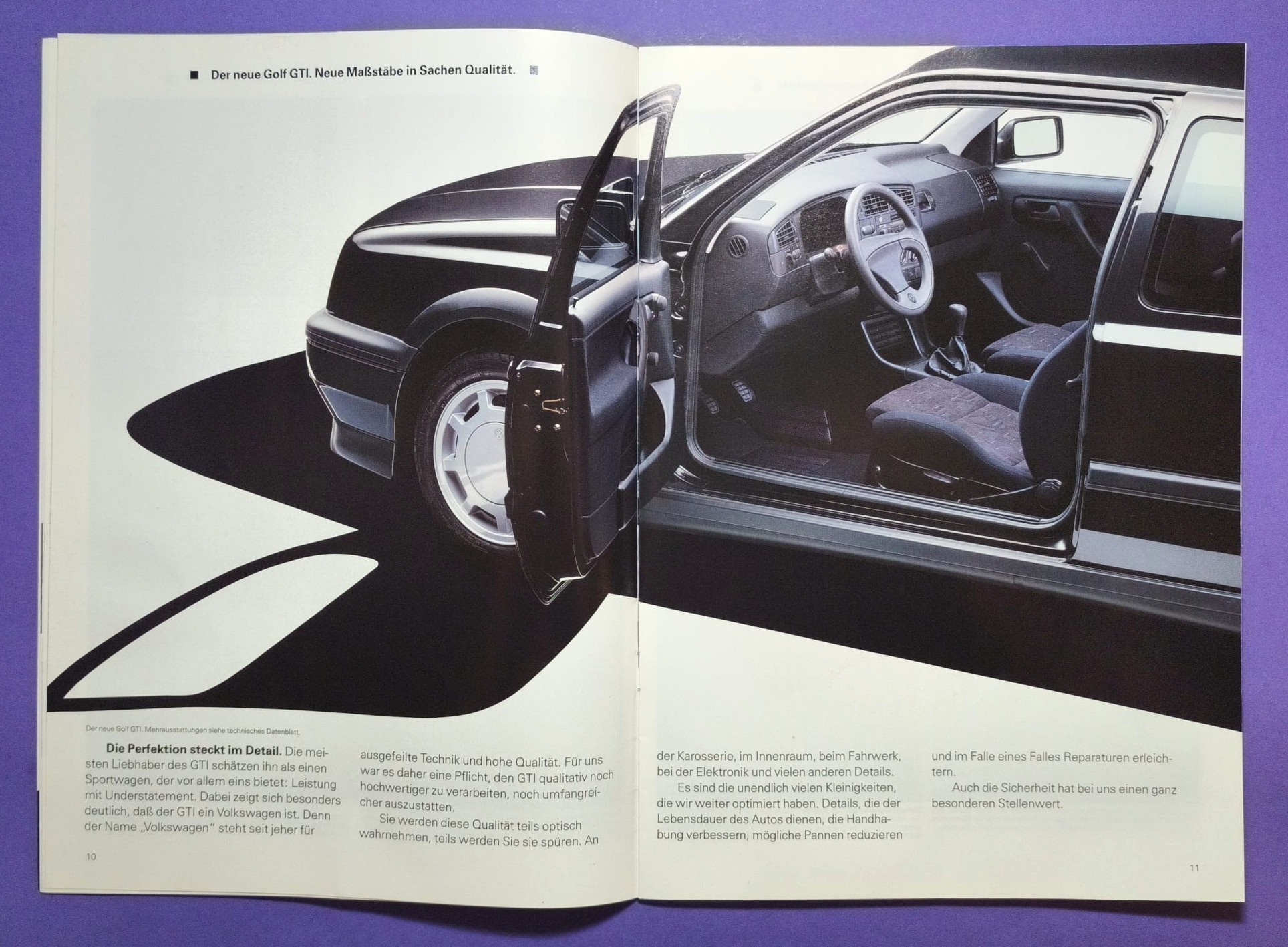 altes Original Autoprospekt, VW Golf 3 GTI 16V, Ausgabe Österreich 09/1991