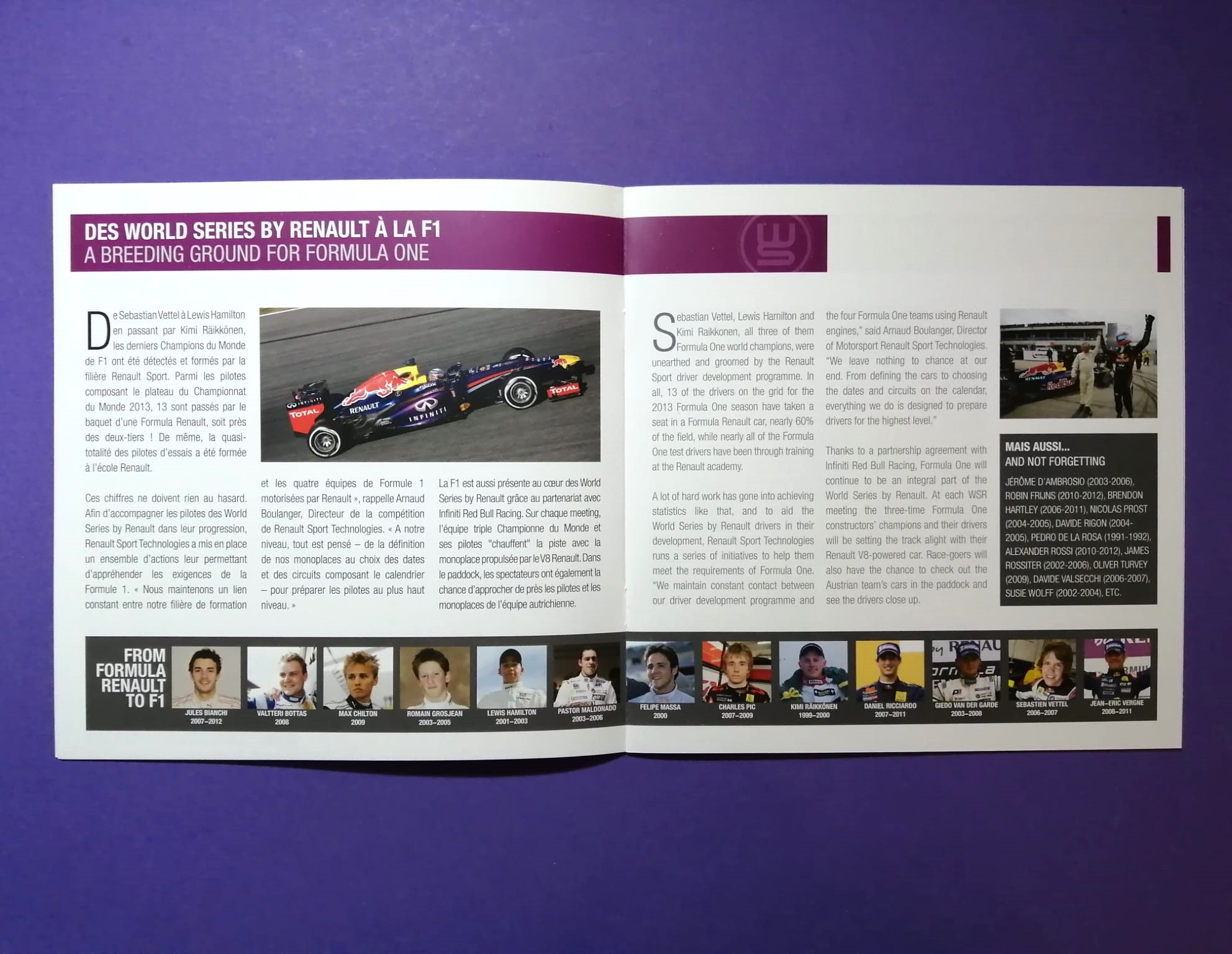 2 Stück Original Prospekte, Formel Renault 2.0, 3.5, World Series Clio, Megane Cup, Geschichte und Technik, Red Bull Formel 1, 2013