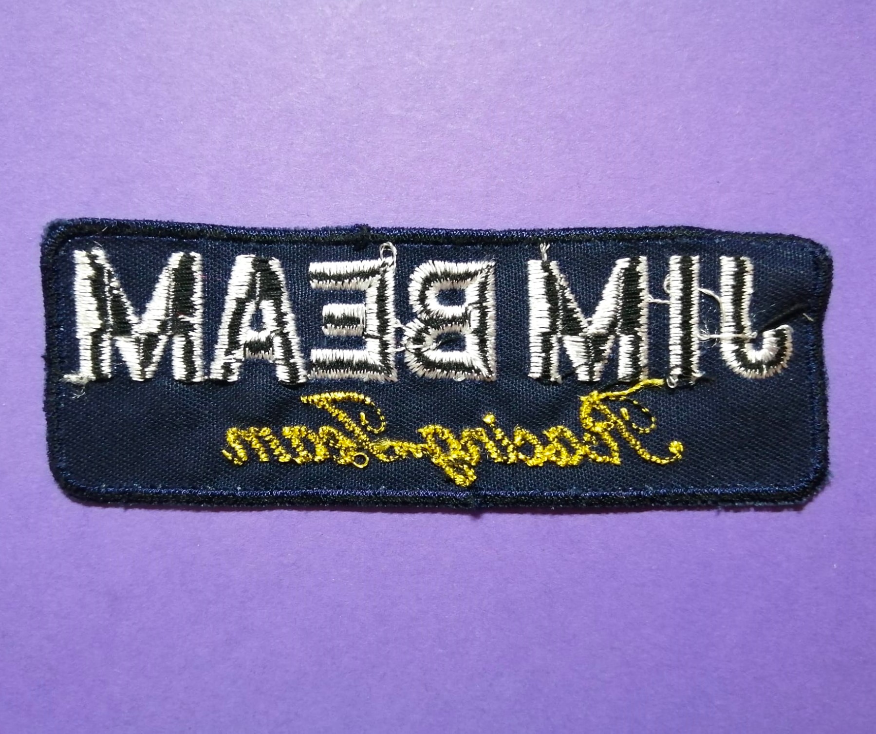 alter Textil Aufnäher, Jim Beam Racing Team, Motorsport, 3,5x10cm