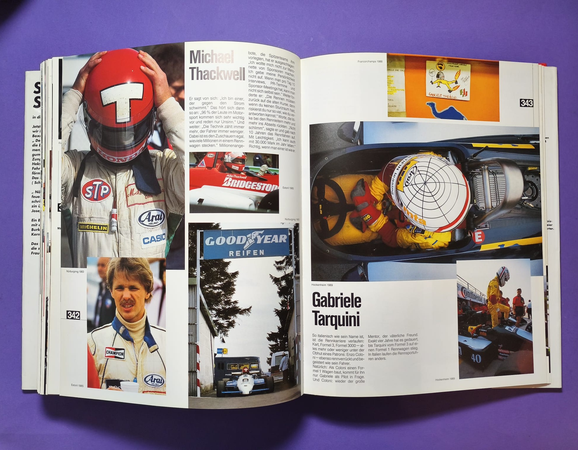 altes dickes großes TOP Buch 180 Rennfahrer, Formel 1, 3, Indy, Nascar, Lauda, Berger, Gartner, Senna,.. 381 Seiten