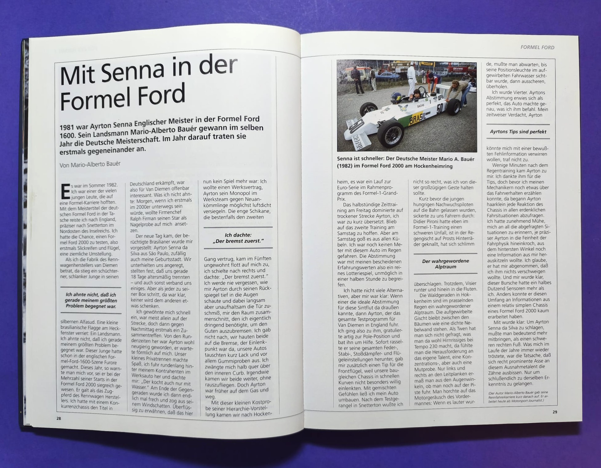 altes Buch, Ayrton Senna, Leben am Limit, Formel 1 Grand Prix Weltmeister 1988, 1990, 1991, McLaren Honda