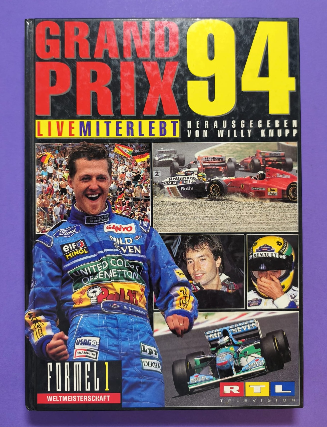 altes Buch, GRAND PRIX 1994, Live Miterlebt, Formel 1, Ayrton Senna Williams, Michael Schumacher Benetton, Ratzenberger Simtek,..