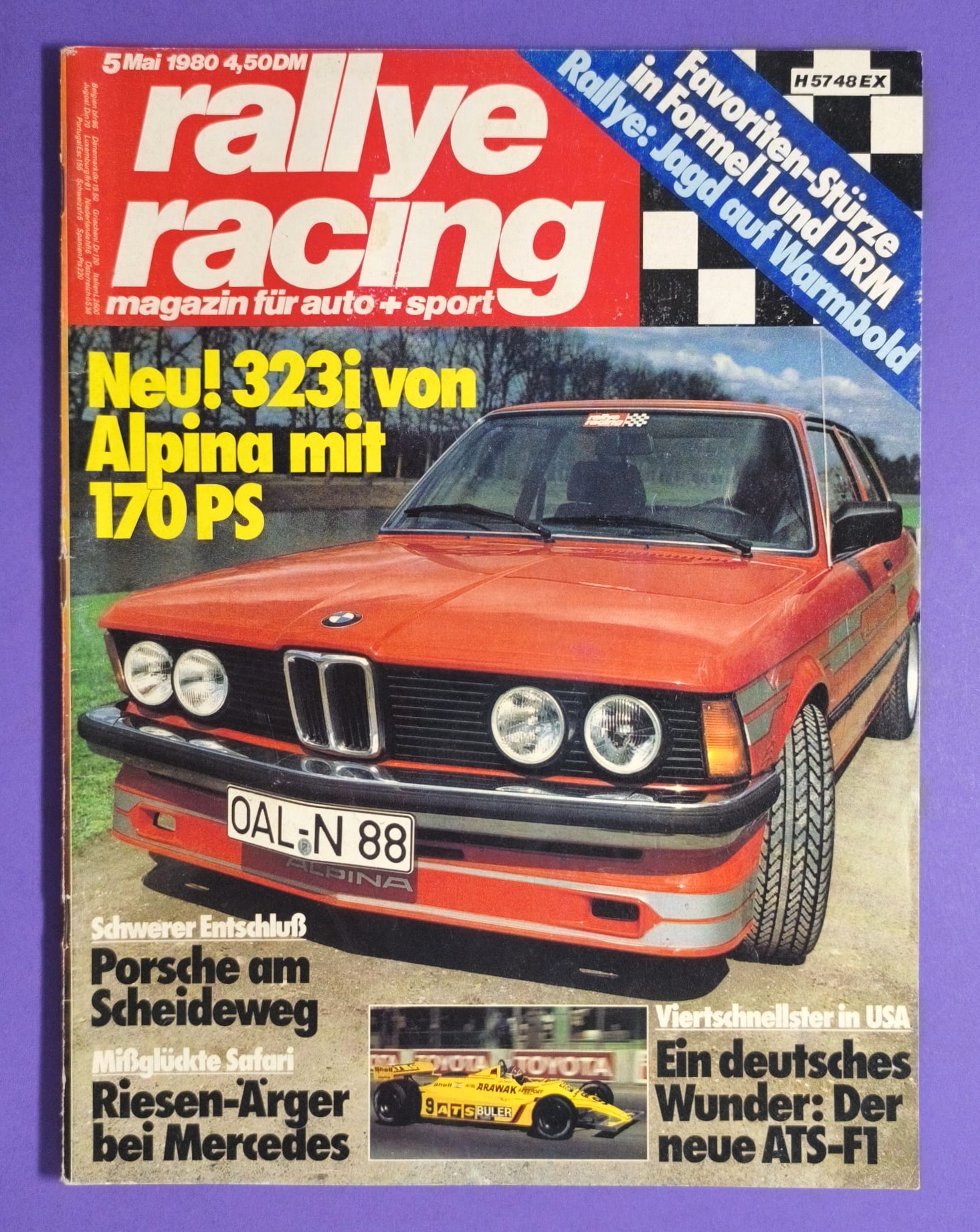 alte Zeitschrift Magazin Heft, Rallye Racing 05/1980, Test BMW Alpina 323i E21, Markus Höttinger Mauer Formel 3, Ford Capri DRM,..