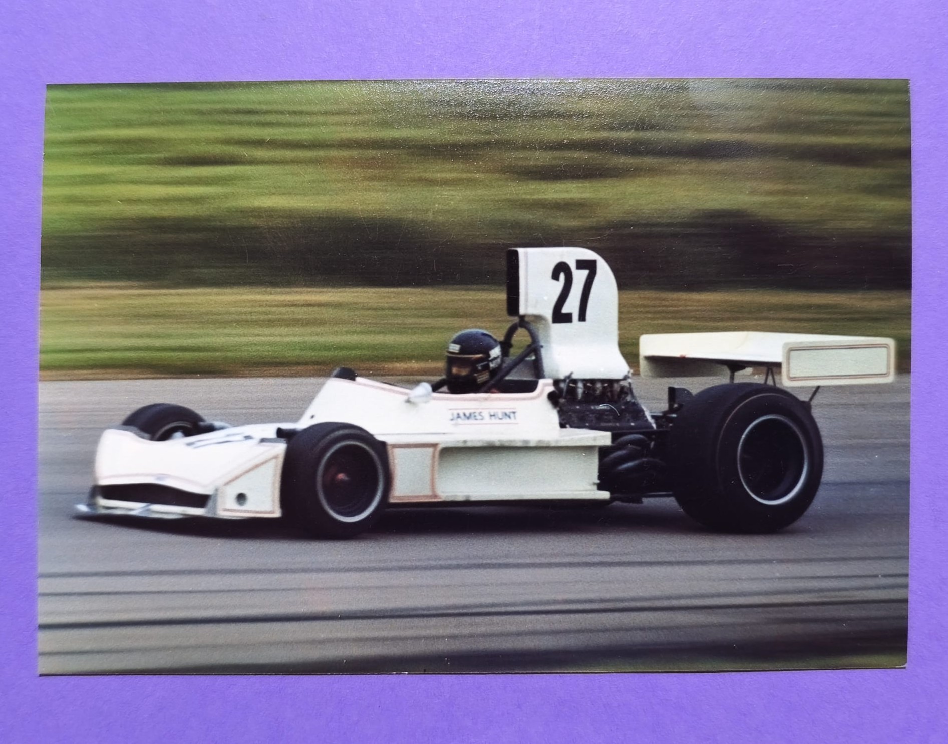 RARITÄT! altes Pressefoto, James Hunt, March, Formel 1 Grand Prix Groß Britanien Silverstone 1973, 9x13cm
