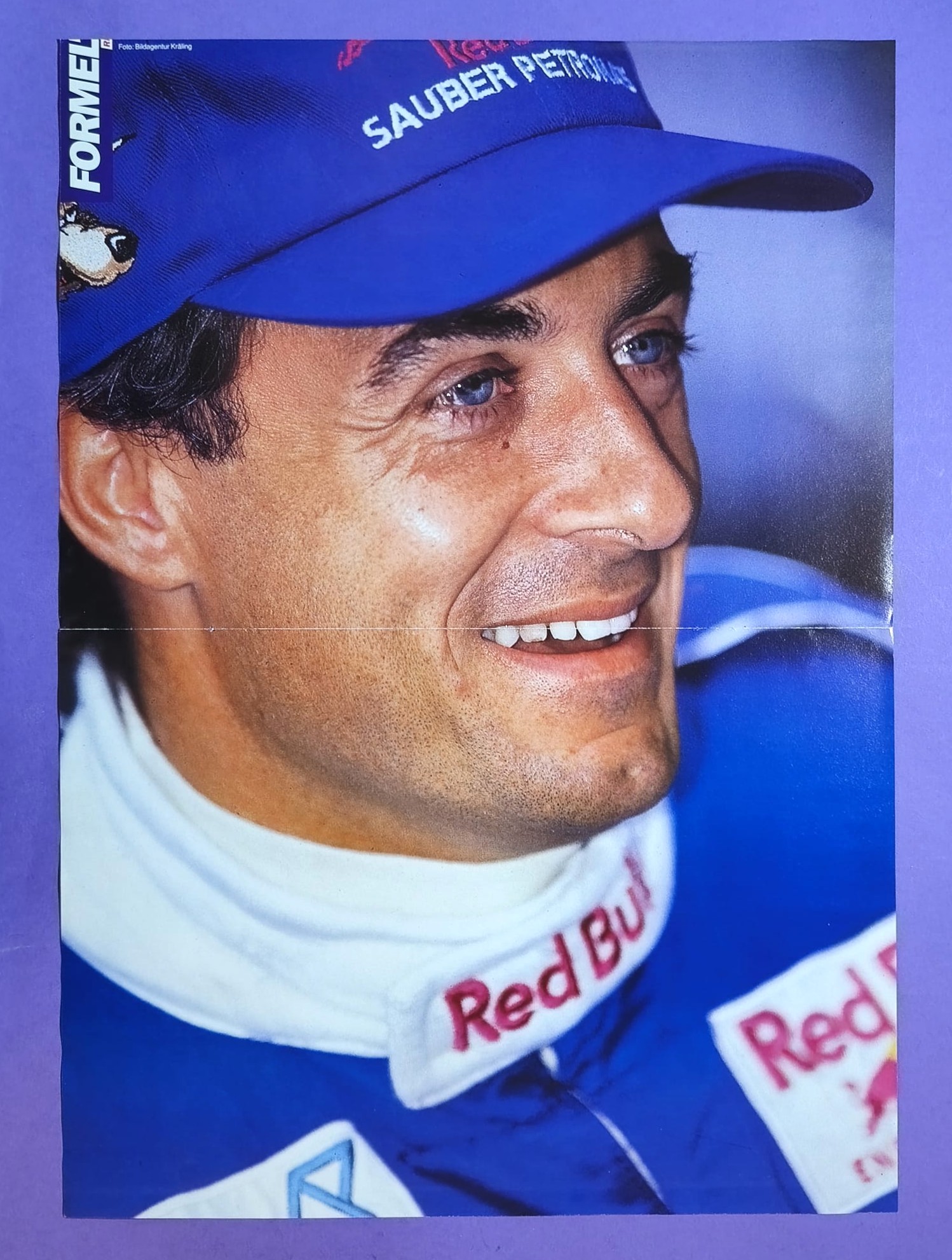 altes Poster Jean Alesi, Red Bull Sauber, Formel 1 Grand Prix 1998, 30x42cm