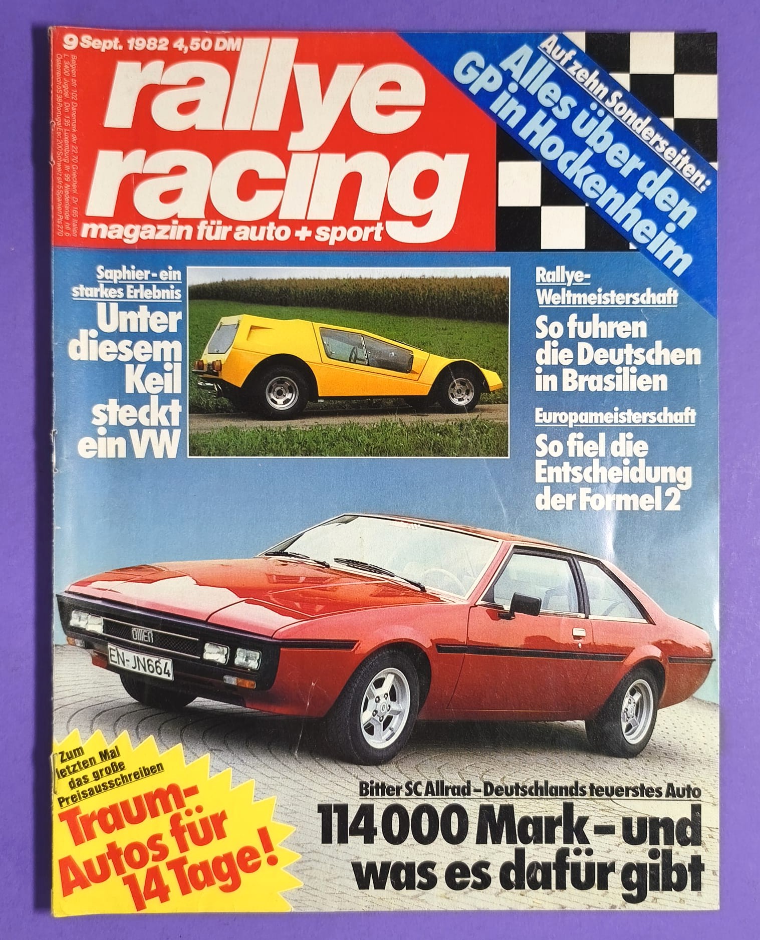 alte Zeitschrift Magazin Heft, Rallye Racing, 9. September 1982, Formel 1 Grand Prix Österreichring, Sieger Elio de Angelis, John Player Lotus