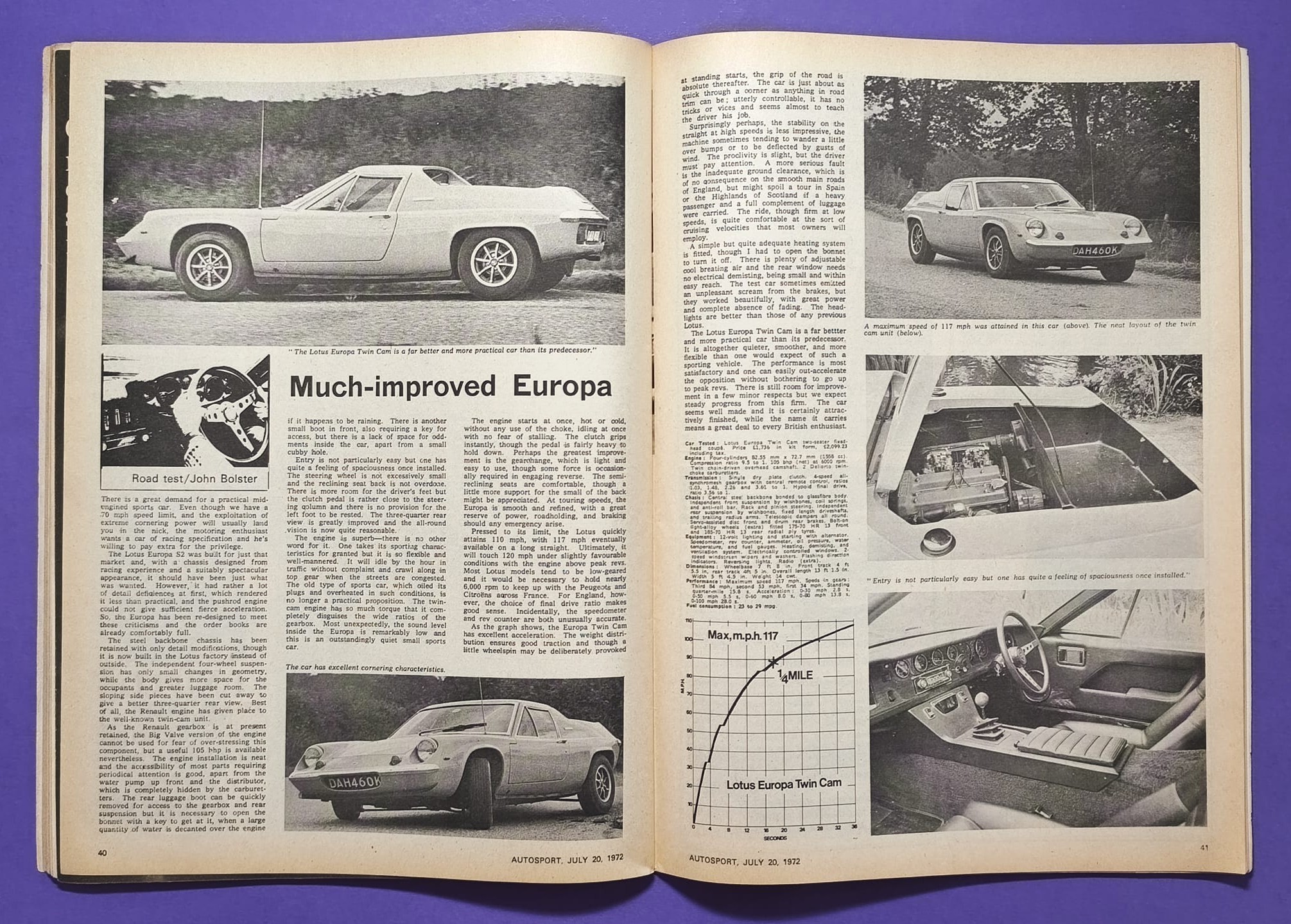 alte Zeitschrift Magazin Heft Autosport, 20. Juli 1972, Ickx, Ferrari, Fittipaldi John Player Lotus, Peterson March, Formel 1 Grand Prix, Lotus Europa,.. Englisch!