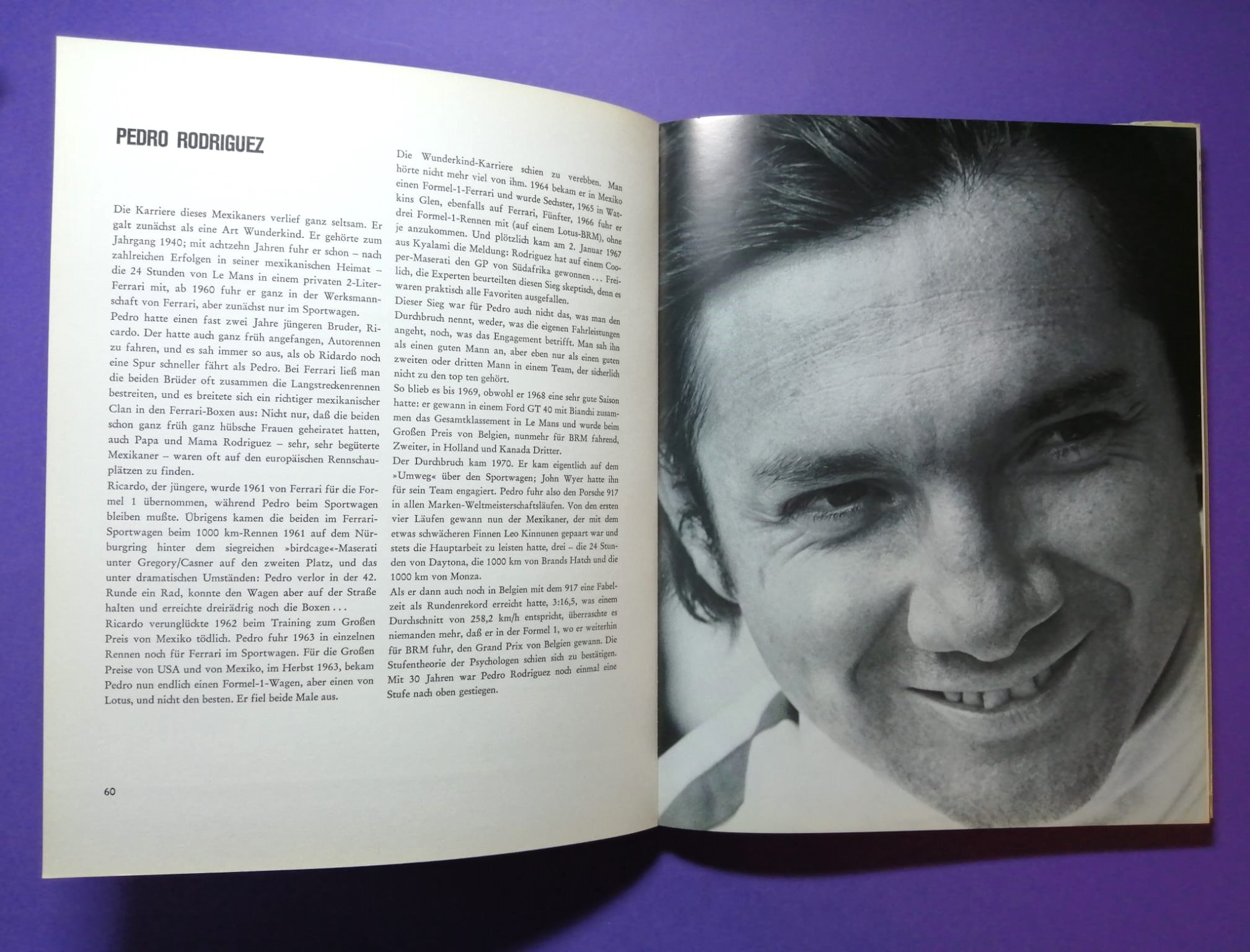 altes Buch, Rennfahrer, Formel 1 Grand Prix, Jochen Rindt, Bonnier, Chiron, Clark, Cevert, Chapman, Piper, Peterson, Siffert, Trips,..