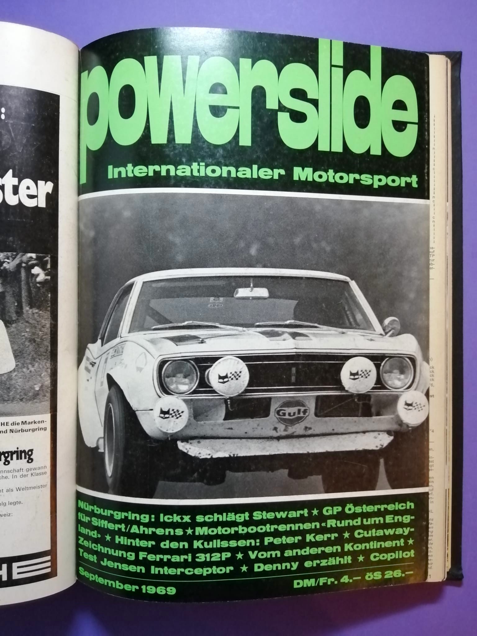 alte Powerslide 1969 Zeitschriften Magazine gebunden als Buch, 12 Hefte, Formel 1, Jochen Rindt, Siffert, Porsche, Motorsport,..