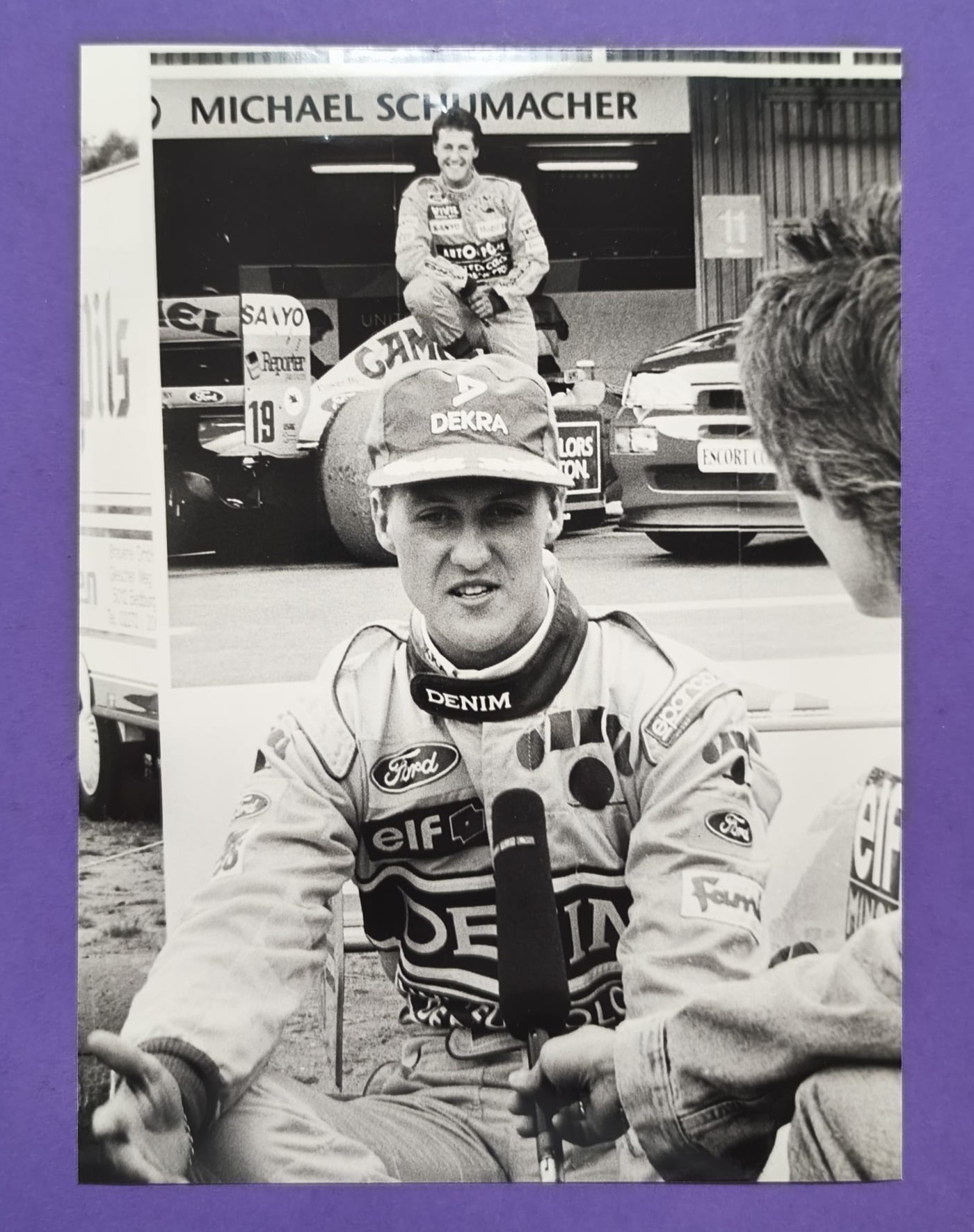 altes Pressefoto, Michael Schumacher, Benetton Ford, Formel 1 Grand Prix 1993, 16x22cm
