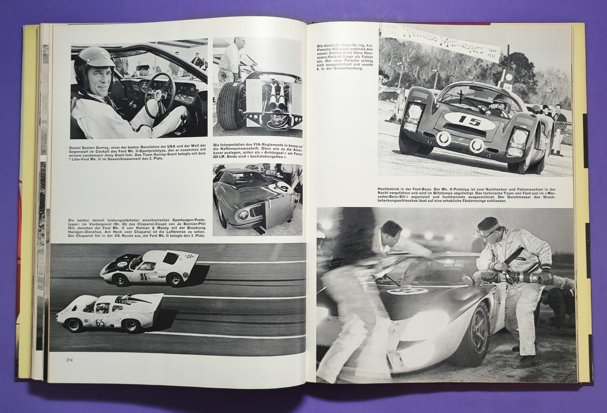 altes Buch, Auto Jahr 1966-1967, Nr. 14, Ferrari, Ford GT40, Porsche, Lamborghini Miura,.. Formel 1, LeMans, Rallye, Mille Miglia,.. Jochen Rindt, Brabham, Clark, Hill,.. 