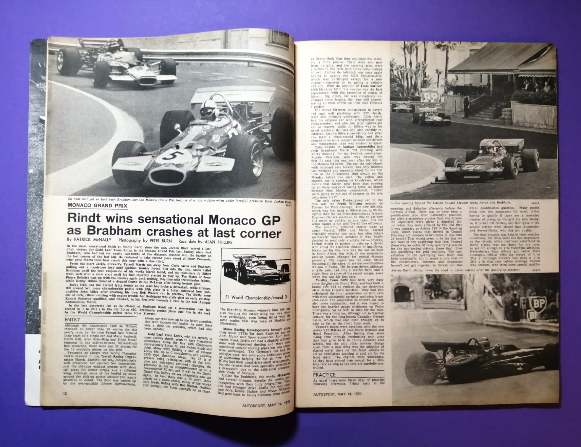 alte Zeitschrift Magazin Heft Autosport, 14. May 1970, Jochen Rindt, Lotus72, Sieger Formel 1 Grand Prix Monaco,.. Englisch