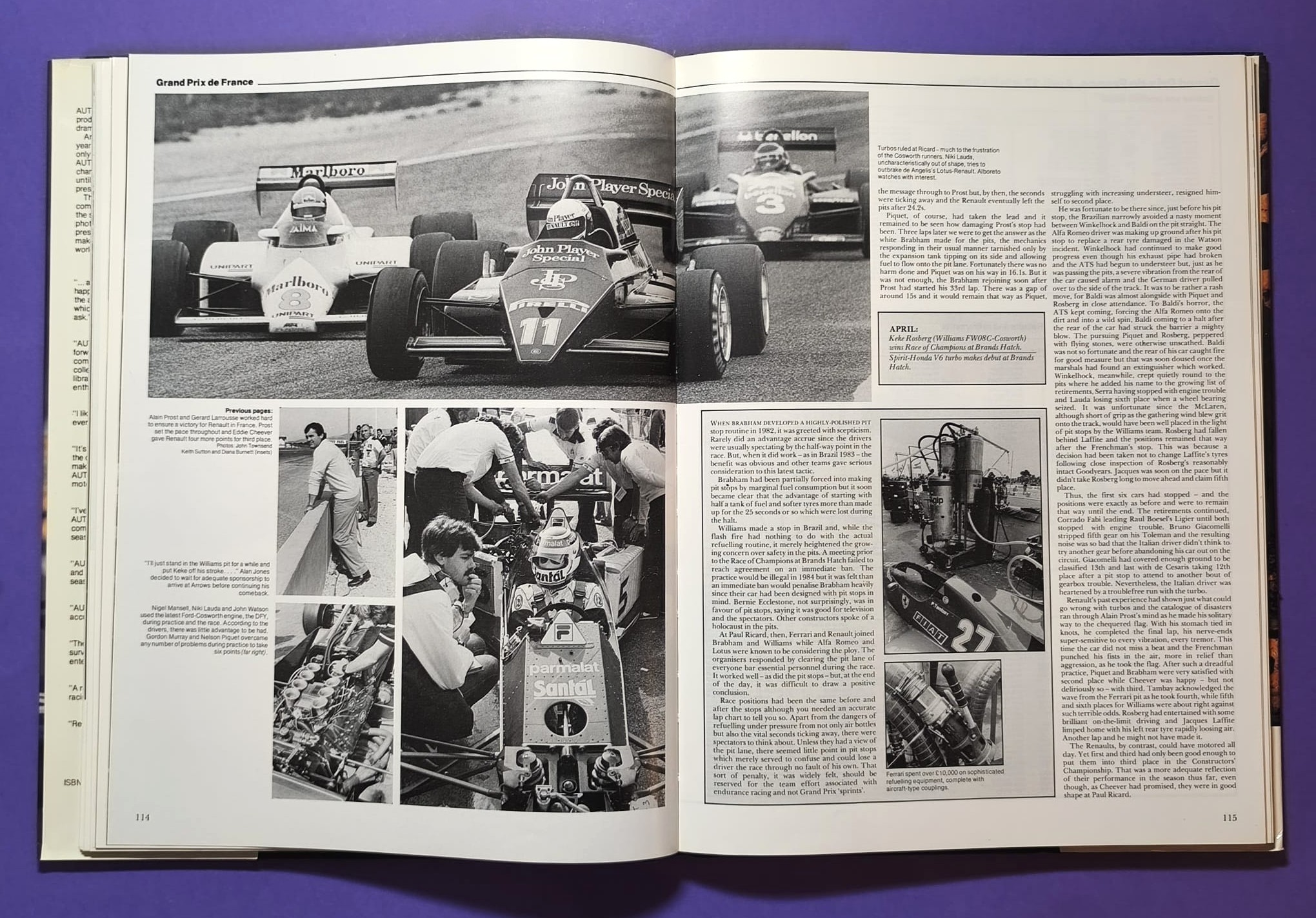 altes Buch, Autocourse 1983-84, Motorsport, Formel 1, 2, Sportwagen WM, Piquet, Lauda, Prost, Rosberg, Angelis,.. Martini Lancia,.. Österreichring,.. ENGLISCH! 