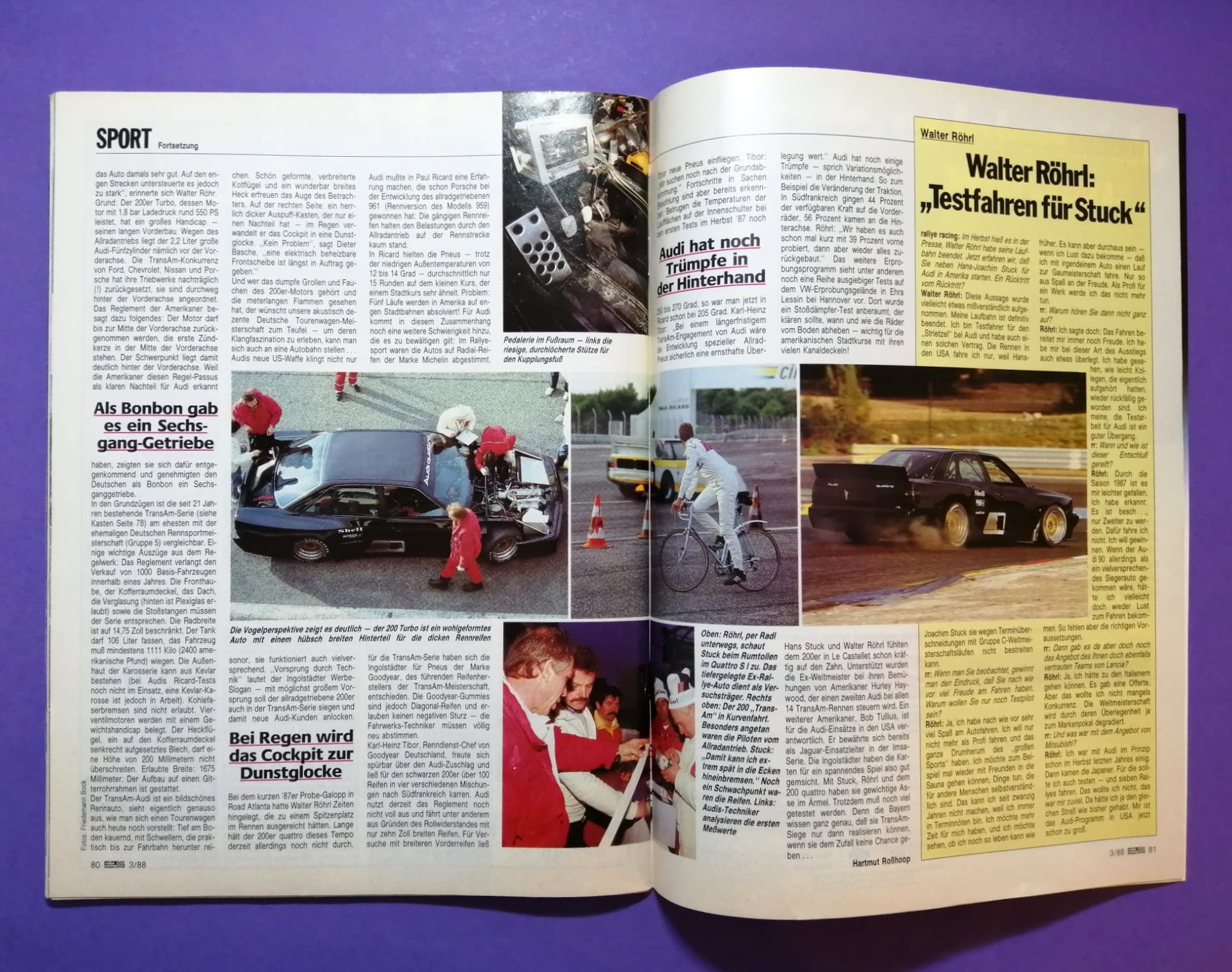 alte Zeitschrift, Magazin, Heft, Rallye Racing, Nr. 3, 3. Februar 1988, Vergleichstest BMW M3 E30, Lancia Delta Integrale, Ford Sierra Cosworth, Martini Lancia Rallye, Röhrl, Stuck, Audi,..
