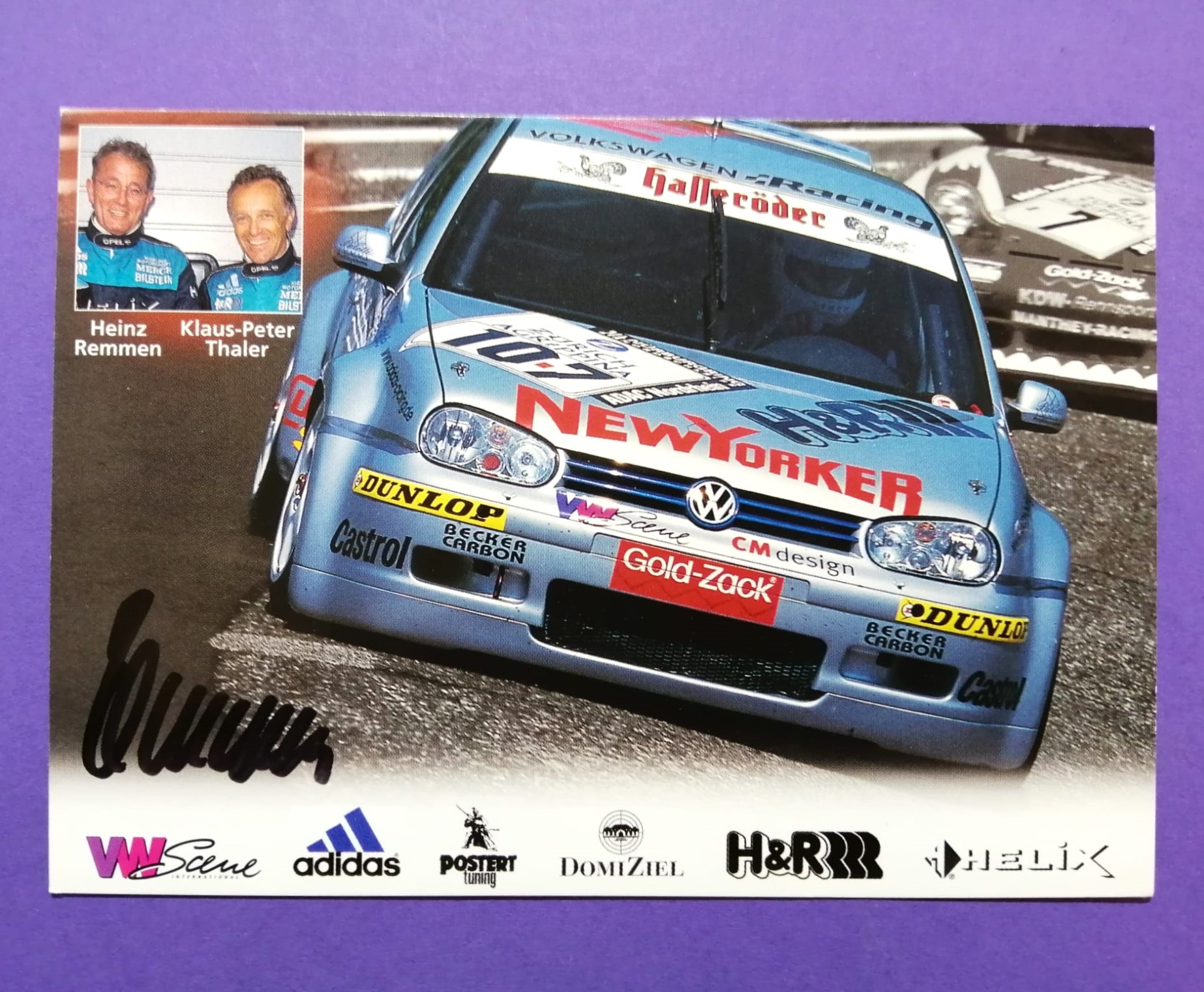 Original Autogramm, Heinz Remmen, VW Golf 4, 24h Nürburgring 2001, Karte 10x15cm