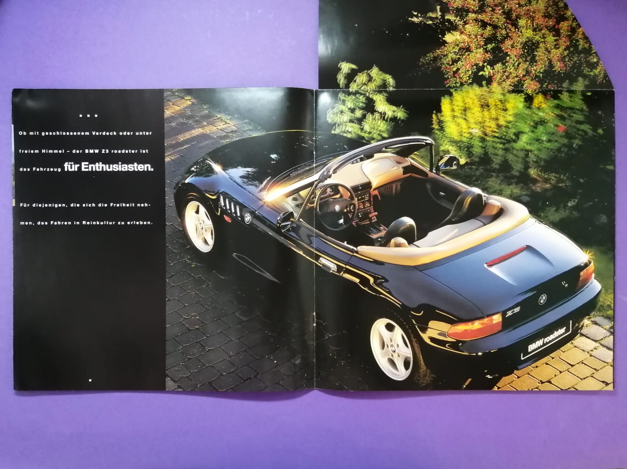RARITÄT! altes großes Original Autoprospekt, BMW Z3 Roadster Cabrio, aus dem Jahr 1995, James Bond 007 Golden Eye, Pierce Brosnan