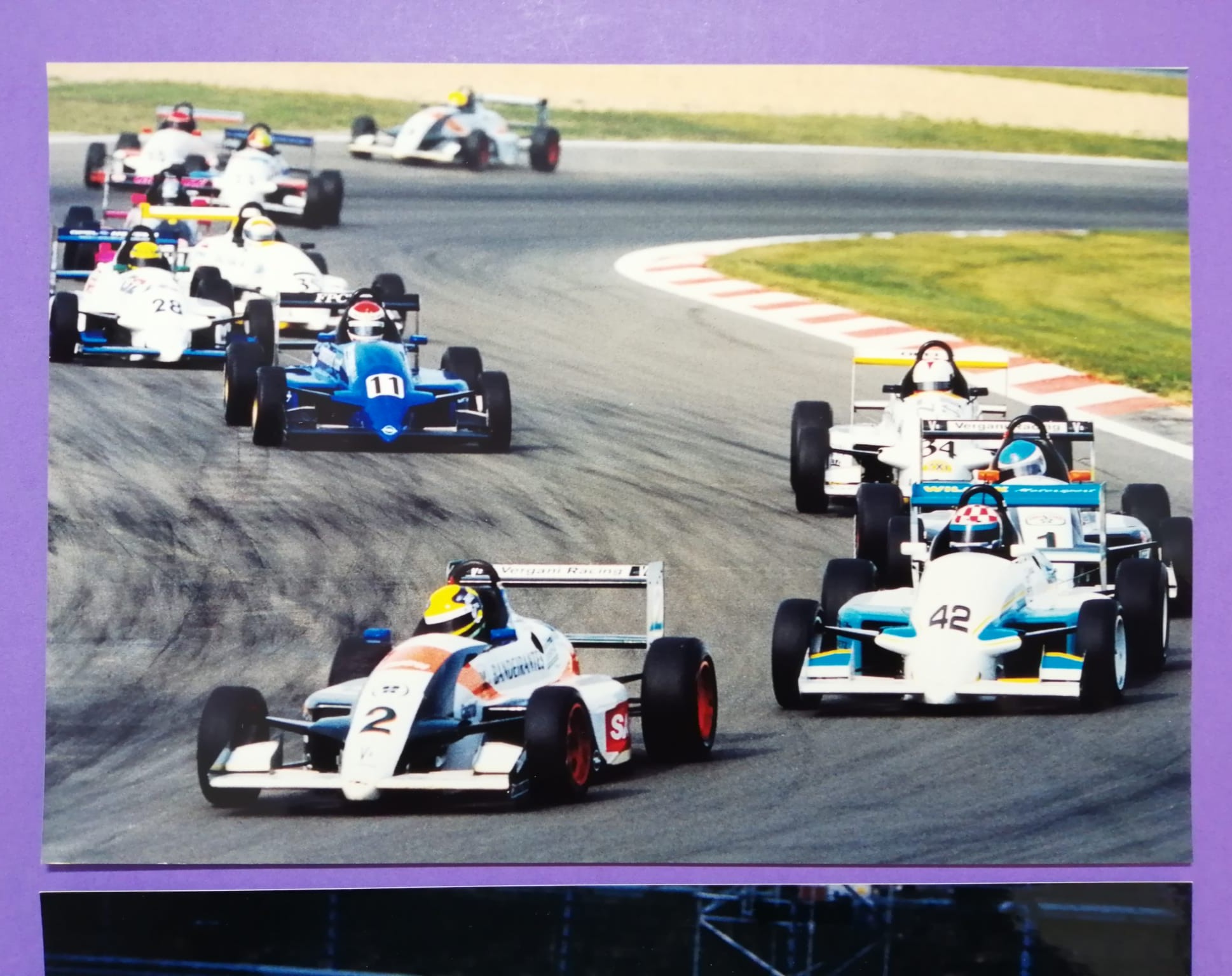 2 Stück alte Presse Werksfotos, Formel Opel 1998, 15x22cm