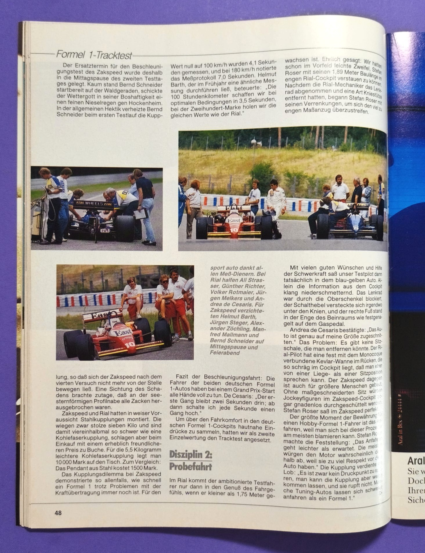 alte Zeitschrift Magazin Heft Sport Auto, 9/1988, West Zakspeed Formel 1 Grand Prix, Test BMW Alpina B6 3.5S E30, Martini Porsche 911, 935/78 Moby Dick, Würth Supercup, Ayrton Senna,..